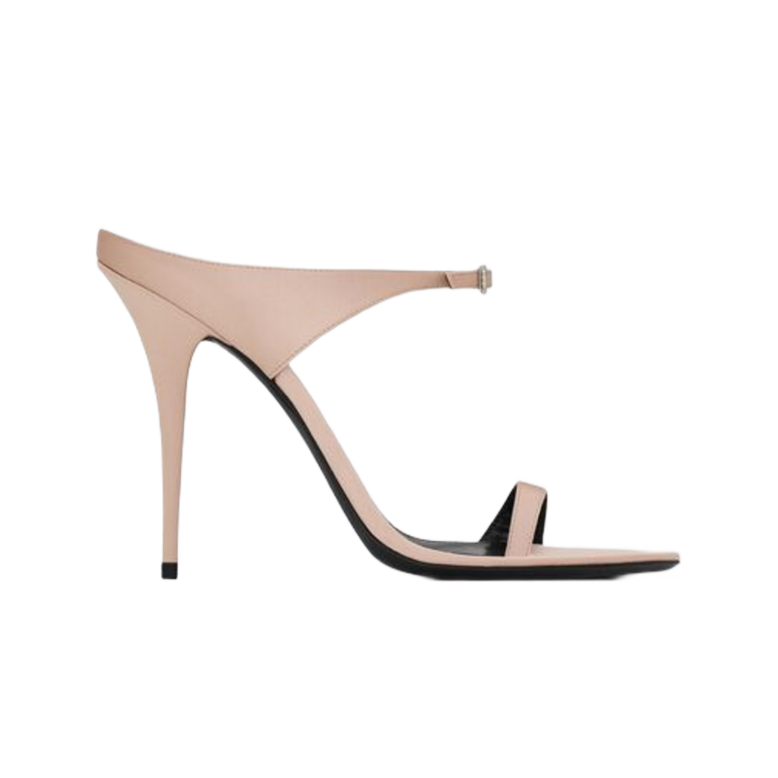 (W) 생로랑 다이브 뮬 실크 사틴 제뉴인 누드((W) Saint Laurent Dive Mules in Silk Satin Genuine Nude) - 1