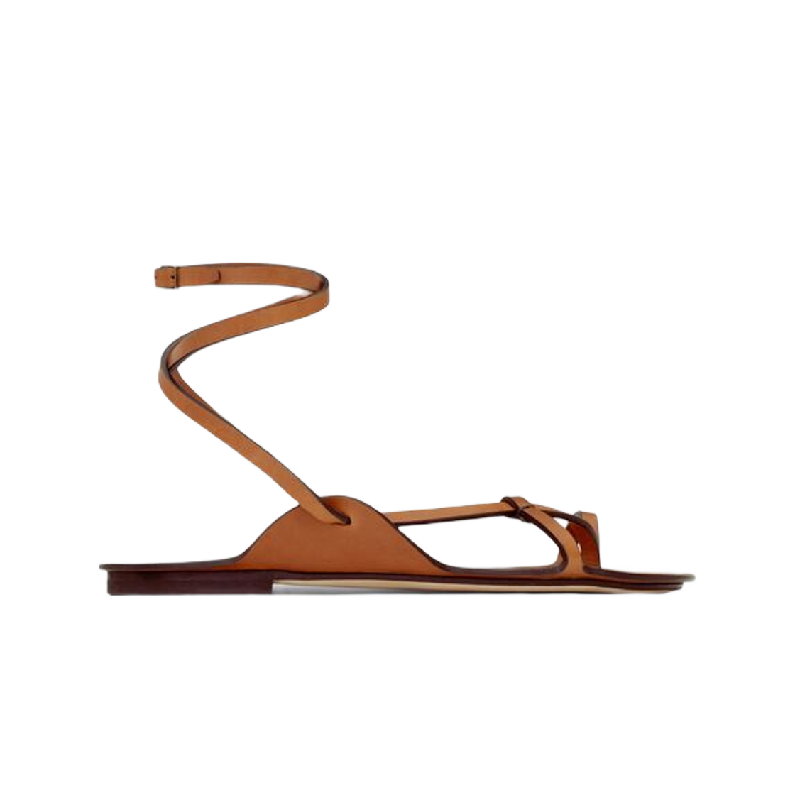 (W) 생로랑 이슬라 플랫 샌들 스무스 레더 쿼이오((W) Saint Laurent Isla Flat Sandals in Smooth Leather Cuoio) - 1