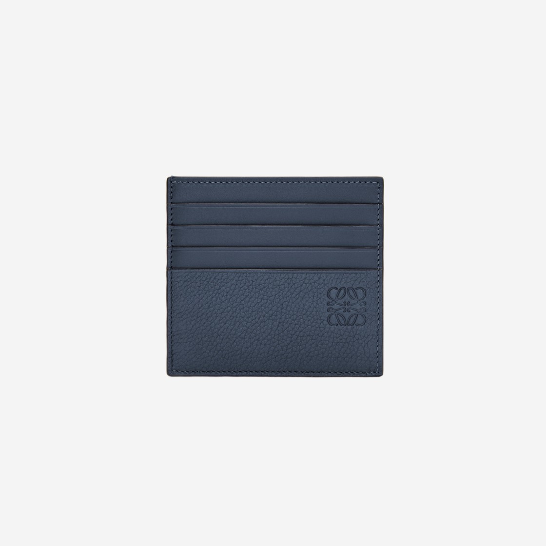 Loewe Open Plain Card Holder in Soft Grained Calfskin Onyx Blue 상세 이미지 1