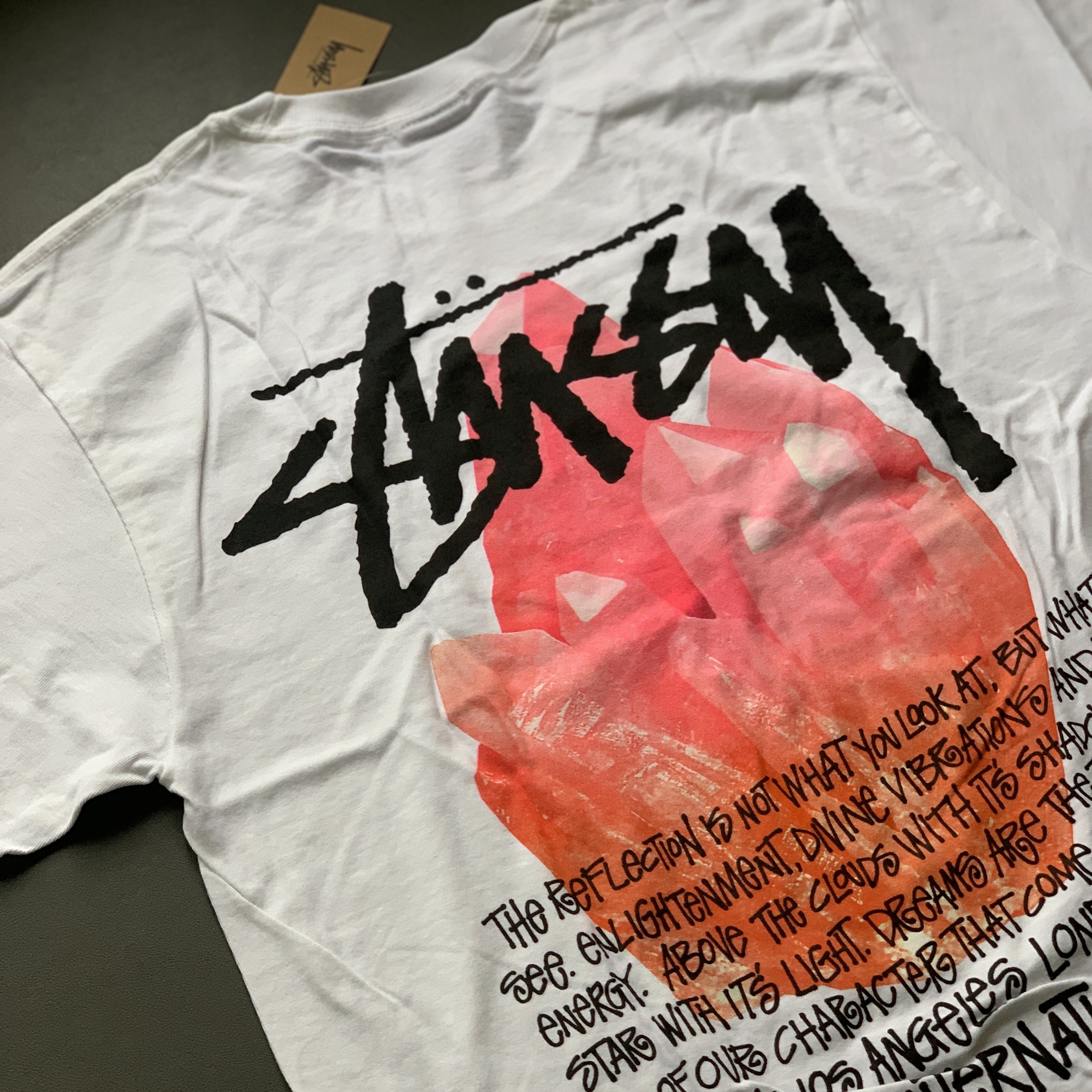Stussy Reflection T-Shirt White 착용 스타일 - 2