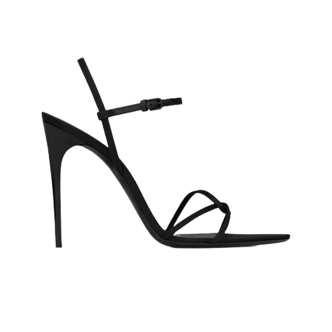 (W) 생로랑 클라라 샌들 크레페 사틴 블랙((W) Saint Laurent Clara Sandals in Crepe Satin Black) - 1