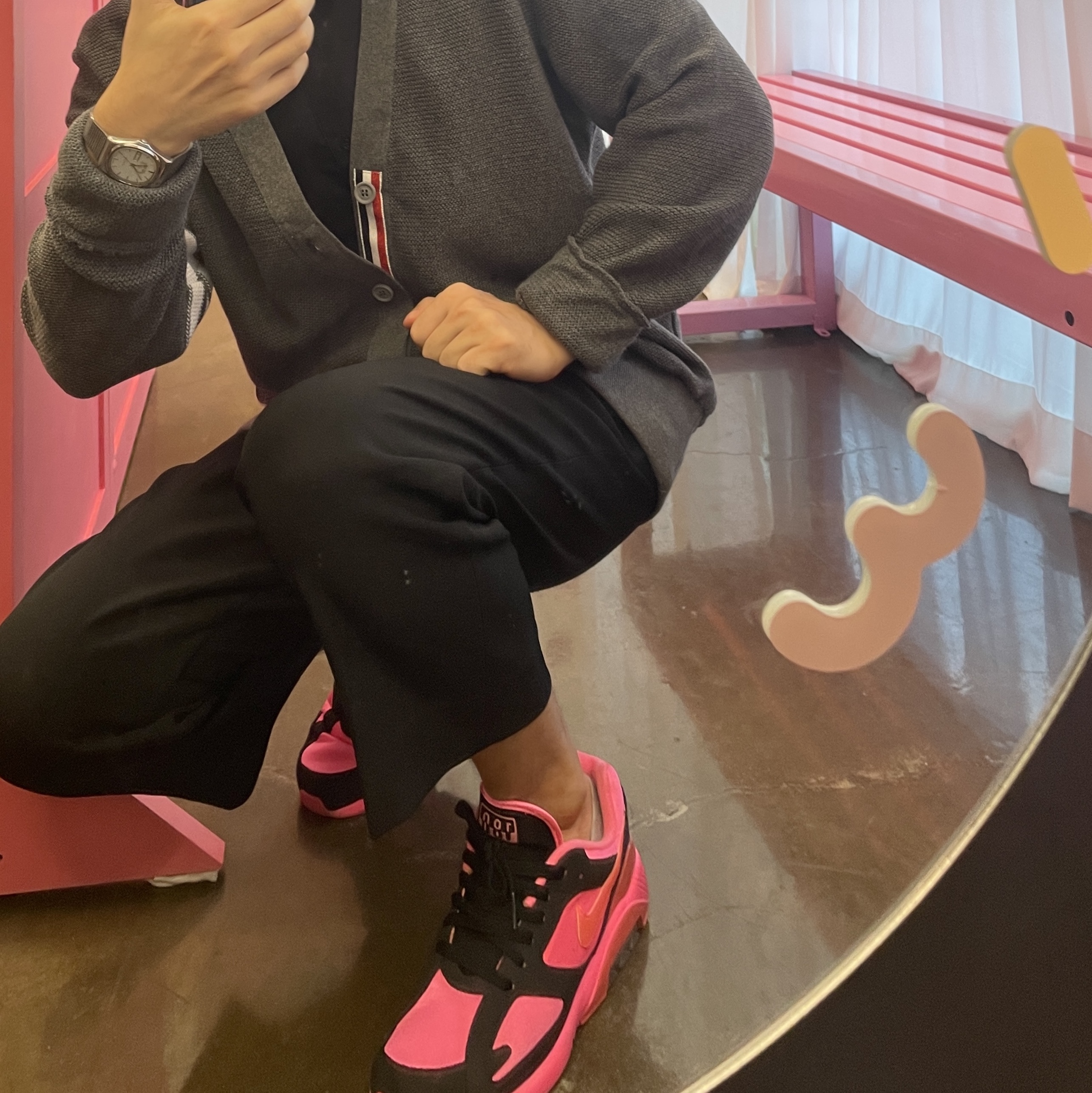 Nike x Comme des Garcons Homme Plus Air Max 180 Black 착용 스타일