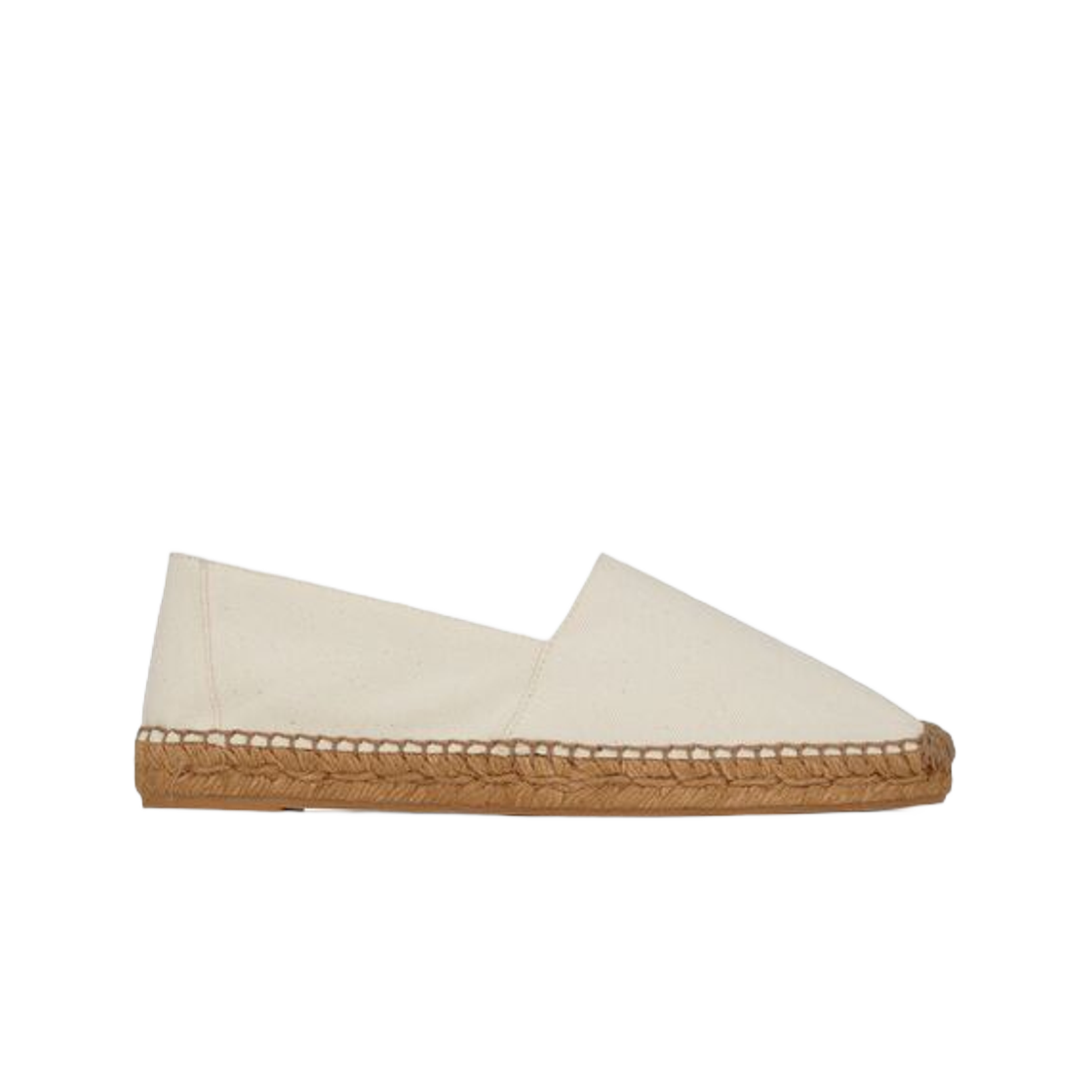 (W) 생로랑 카산드라 자수 에스파드리유 캔버스 스위트 크림((W) Saint Laurent Cassandre Embroidered Espadrilles in Canvas Sweet Cream) - 1