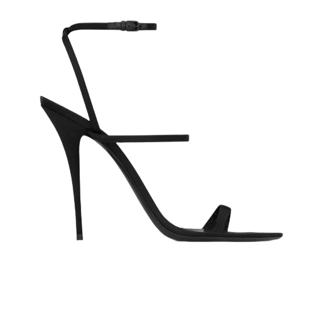 (W) 생로랑 다이브 샌들 크레페 사틴 블랙((W) Saint Laurent Dive Sandals in Crepe Satin Black) - 1