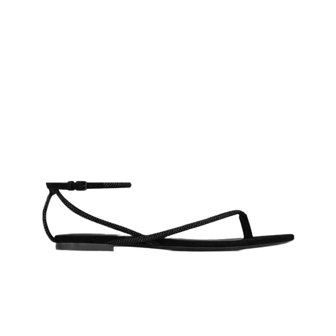 (W) 생로랑 나디아 샌들 스웨이드 앤 라인스톤 블랙((W) Saint Laurent Nadja Sandals in Suede and Rhinestones Black) - 1