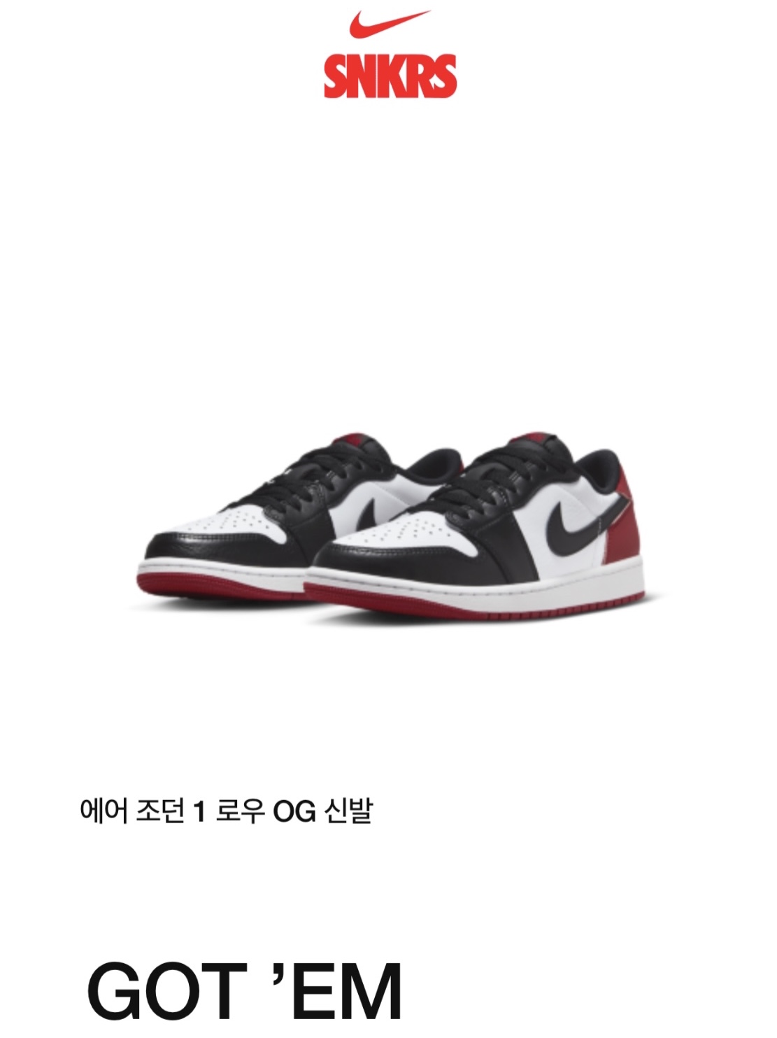 Jordan 1 Retro Low OG Black Toe 착용 스타일 - 1