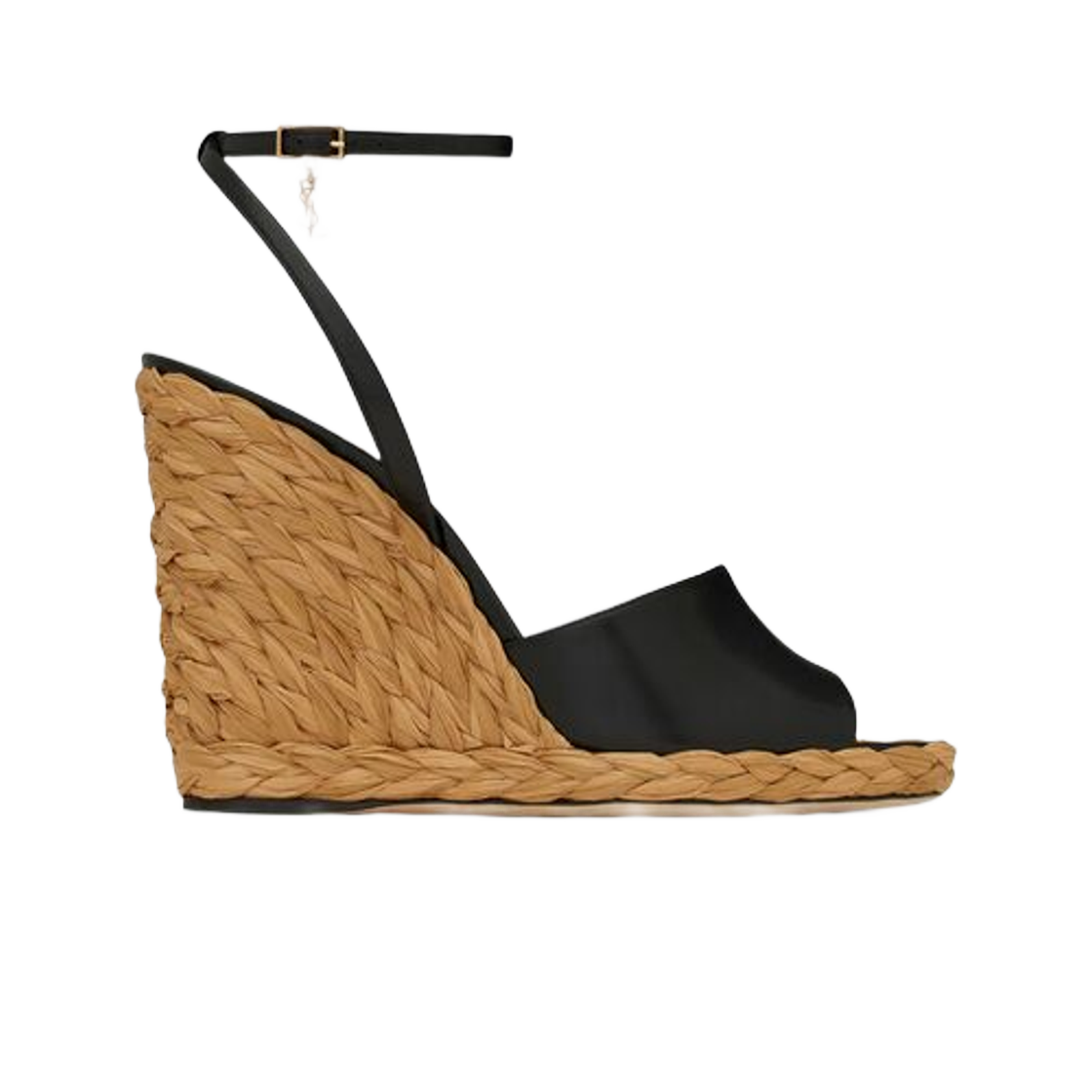 (W) 생로랑 팔로마 웻지 에스파드리유 스무스 레더 느와르((W) Saint Laurent Paloma Wedge Espadrilles in Smooth Leather Noir) - 1