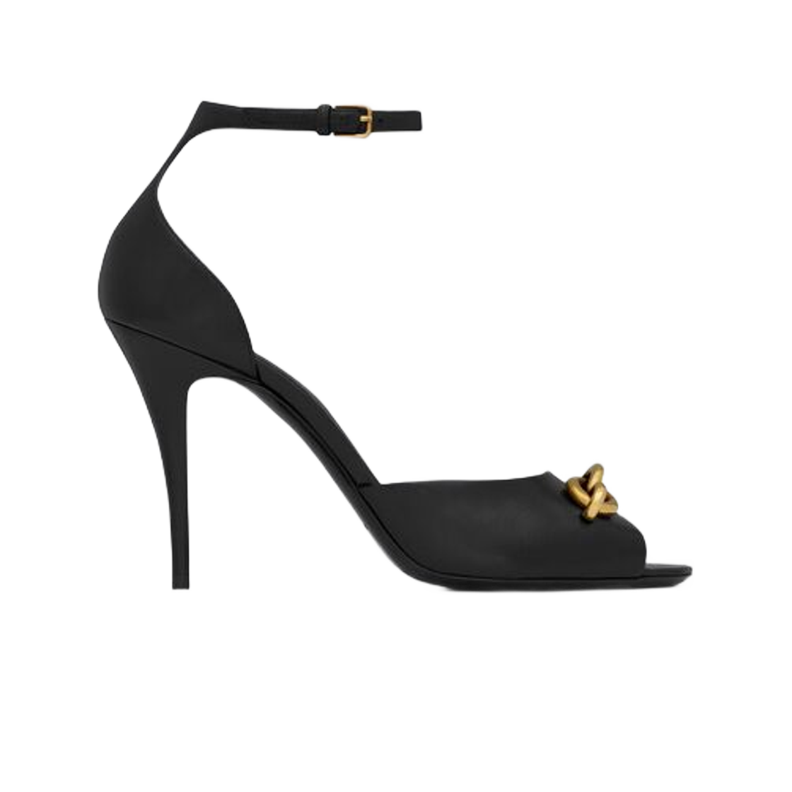 (W) 생로랑 르 메일론 샌들 스무스 레더 느와르((W) Saint Laurent Le Maillon Sandals In Smooth Leather Noir) - 1