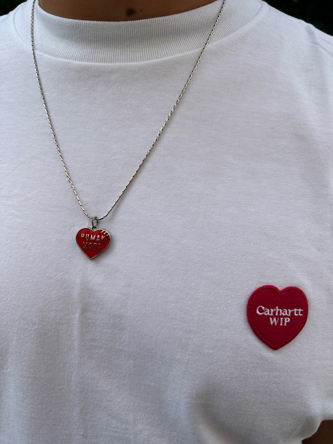 Human Made Heart Mini Keycharm Red 착용 스타일 - 2