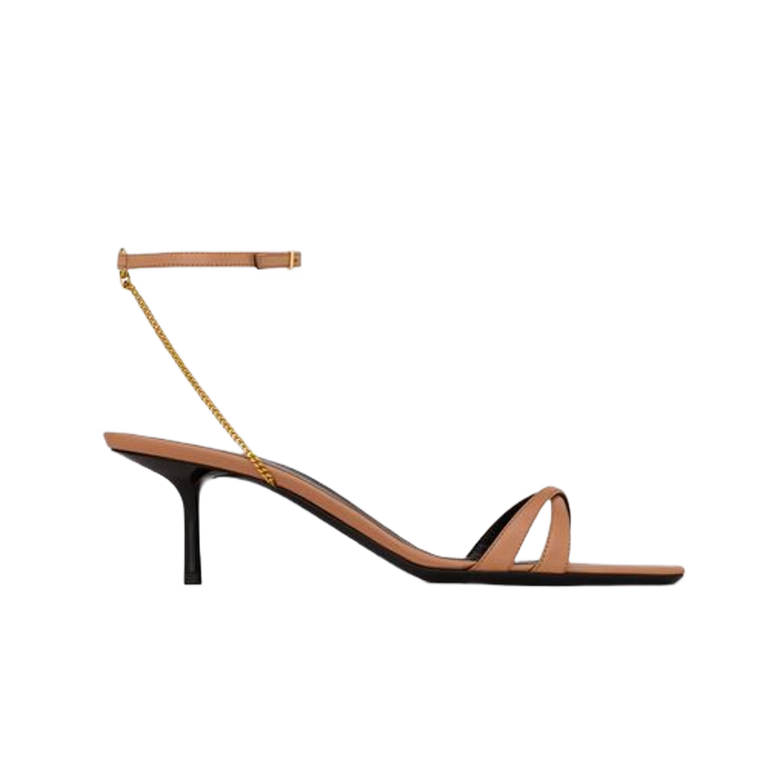 (W) 생로랑 멜로디 샌들 샤이니 레더 브룬 클레어((W) Saint Laurent Melody Sandals in Shiny Leather Brun Clair) - 1