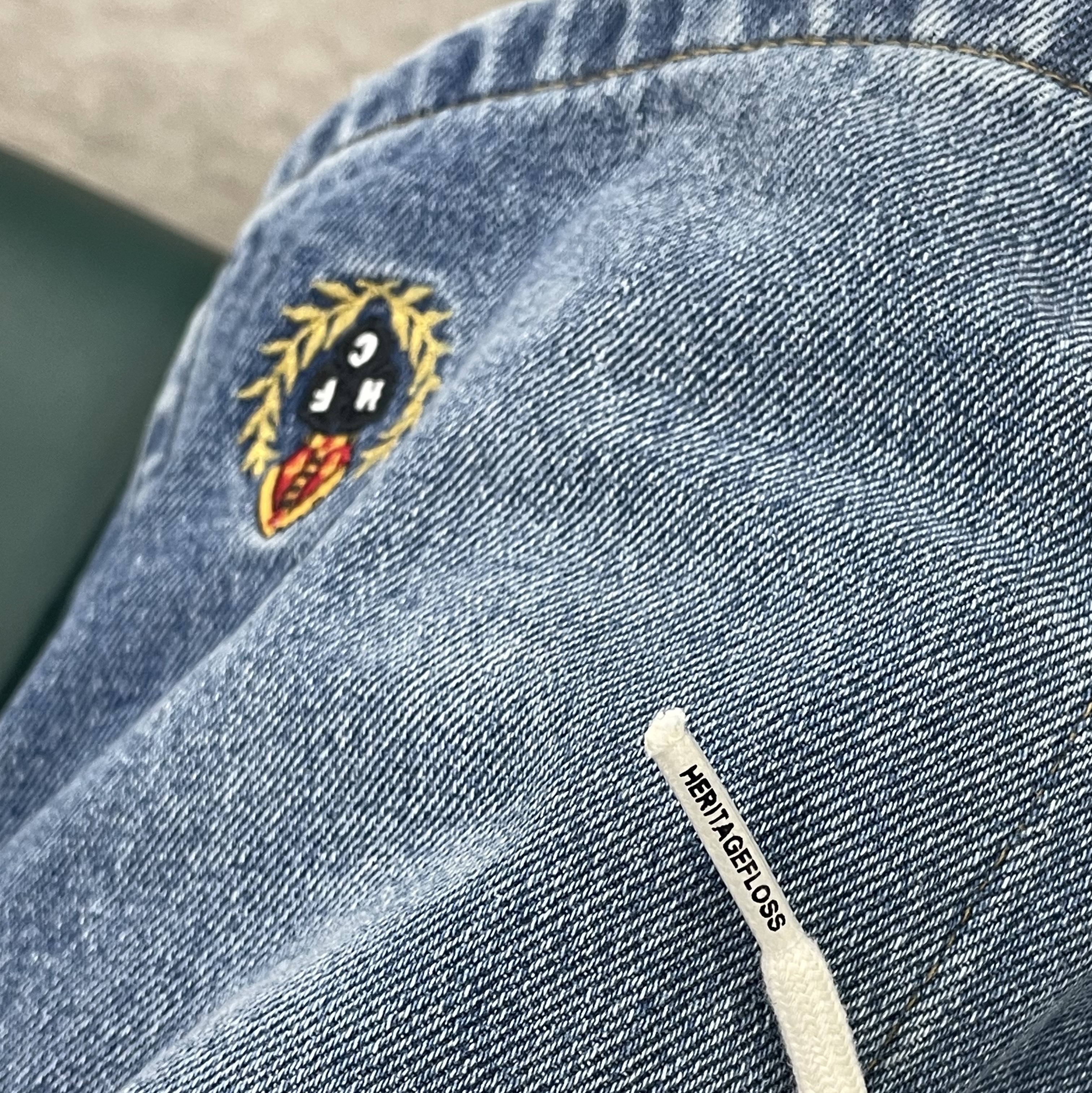 Heritage Floss Crest Denim Surfer Shorts Indigo 착용 스타일 - 1