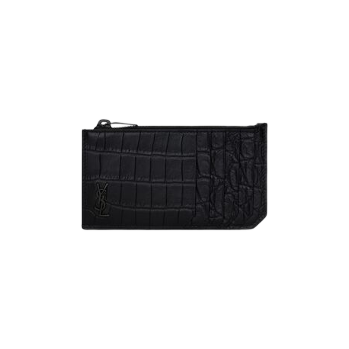 cassandre fragments zipped card case in metallizd python-embossed leather