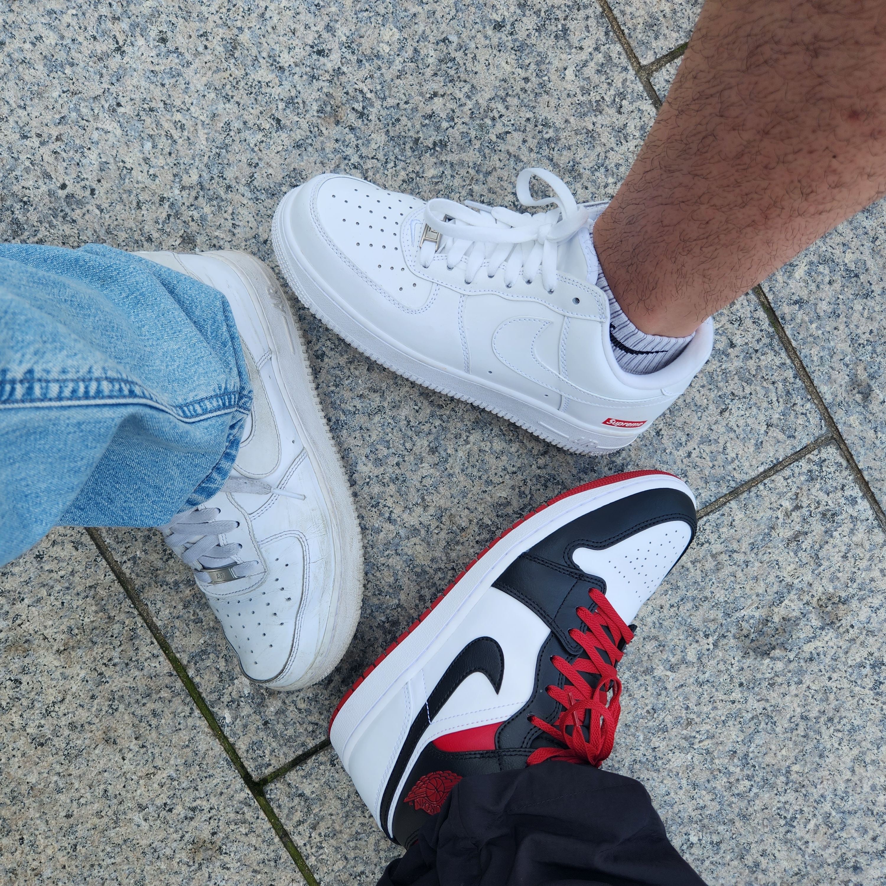 Nike Air Force 1 '07 Low White, Nike x Supreme Air Force 1 Low White 착용 스타일