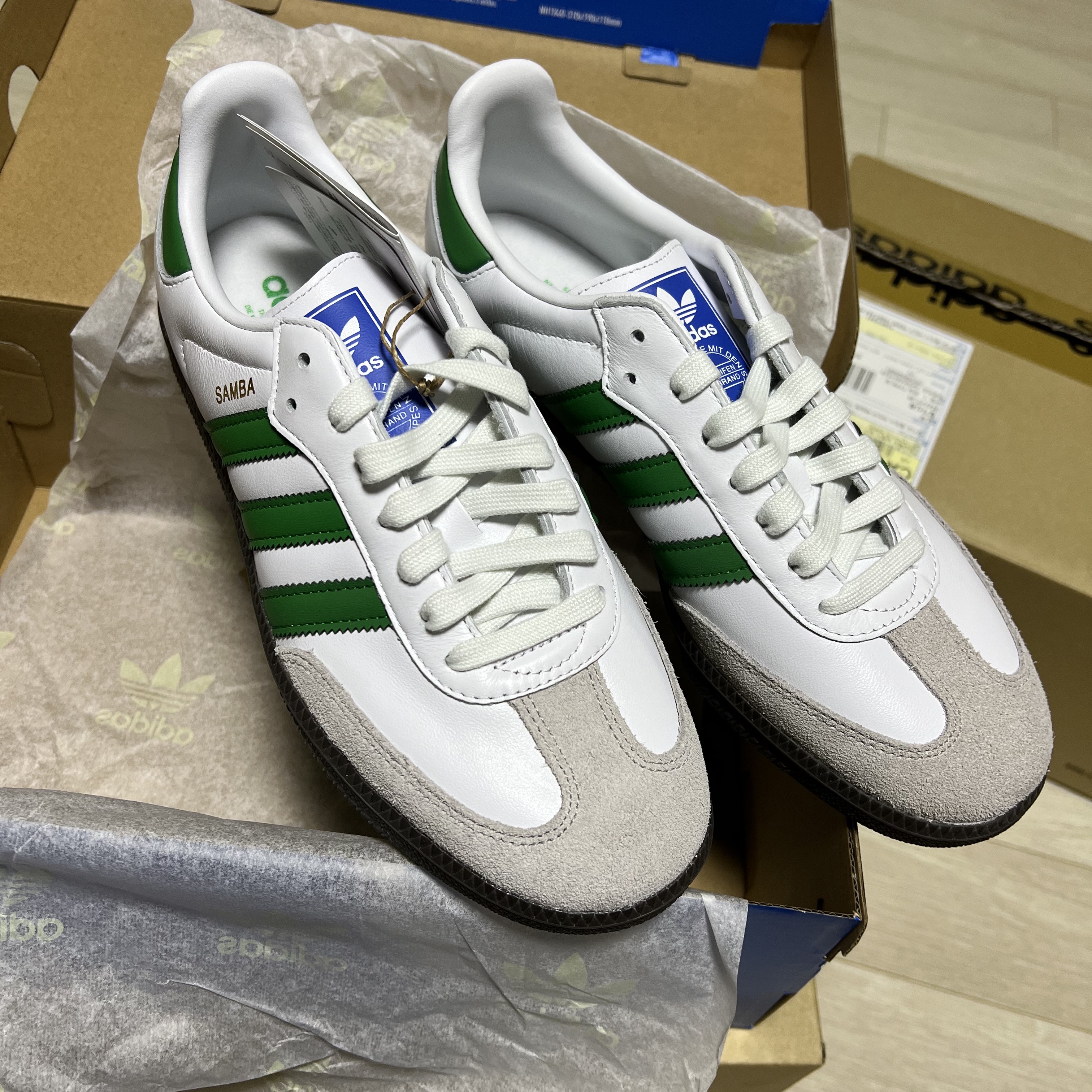 Adidas Samba OG White Green 착용 스타일