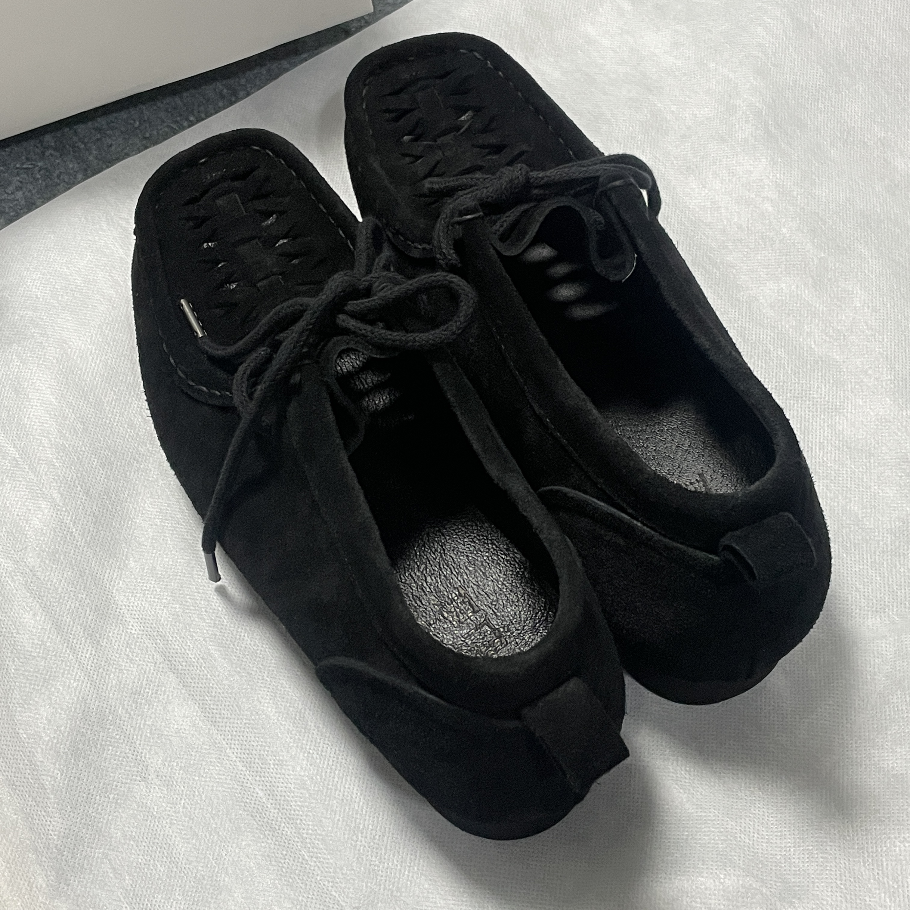 [프리오더] Polyteru Wallabee Shoes Woven Black 착용 스타일