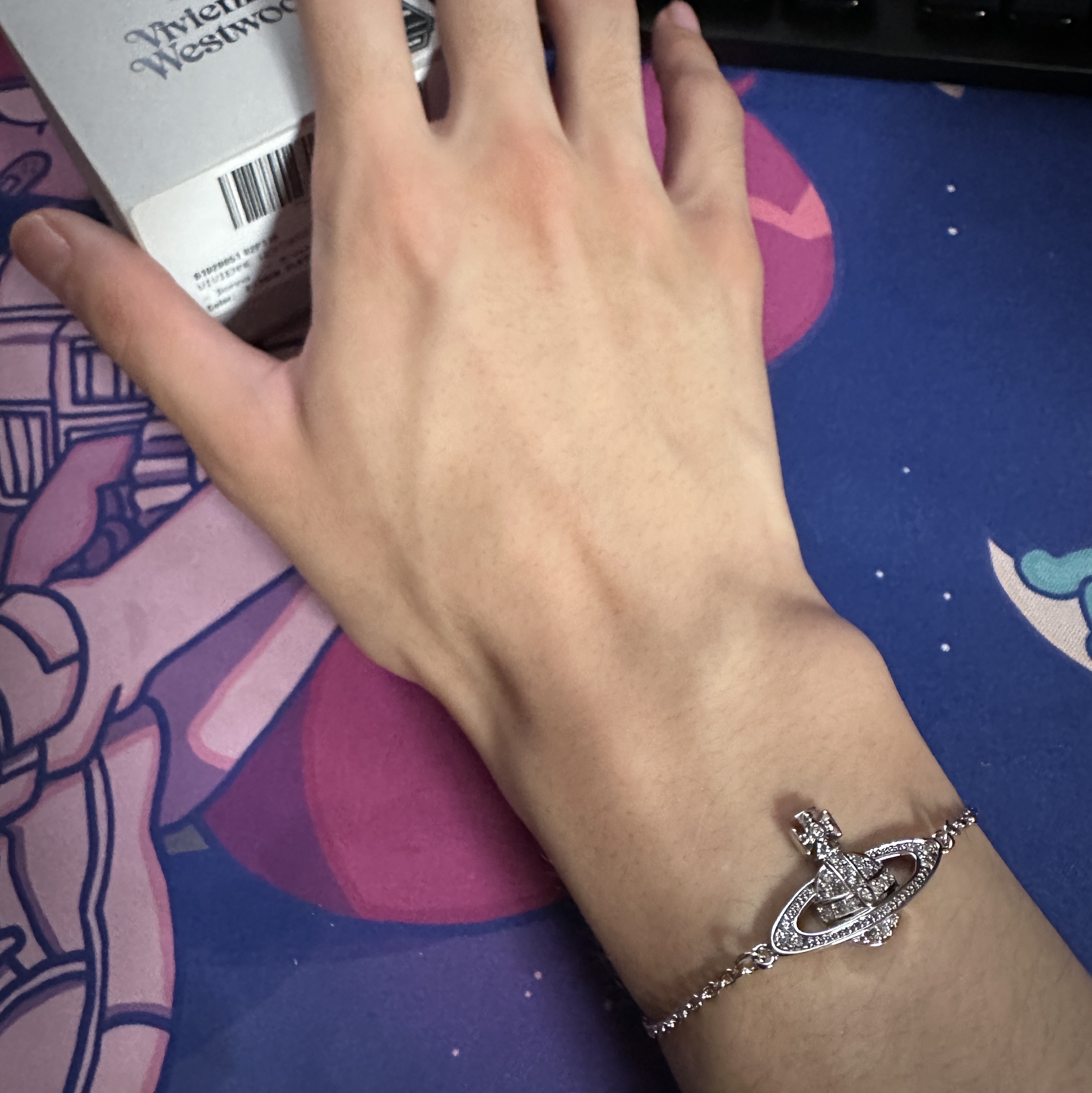 Vivienne Westwood Mini Bas Relief Chain Bracelet Silver 착용 스타일