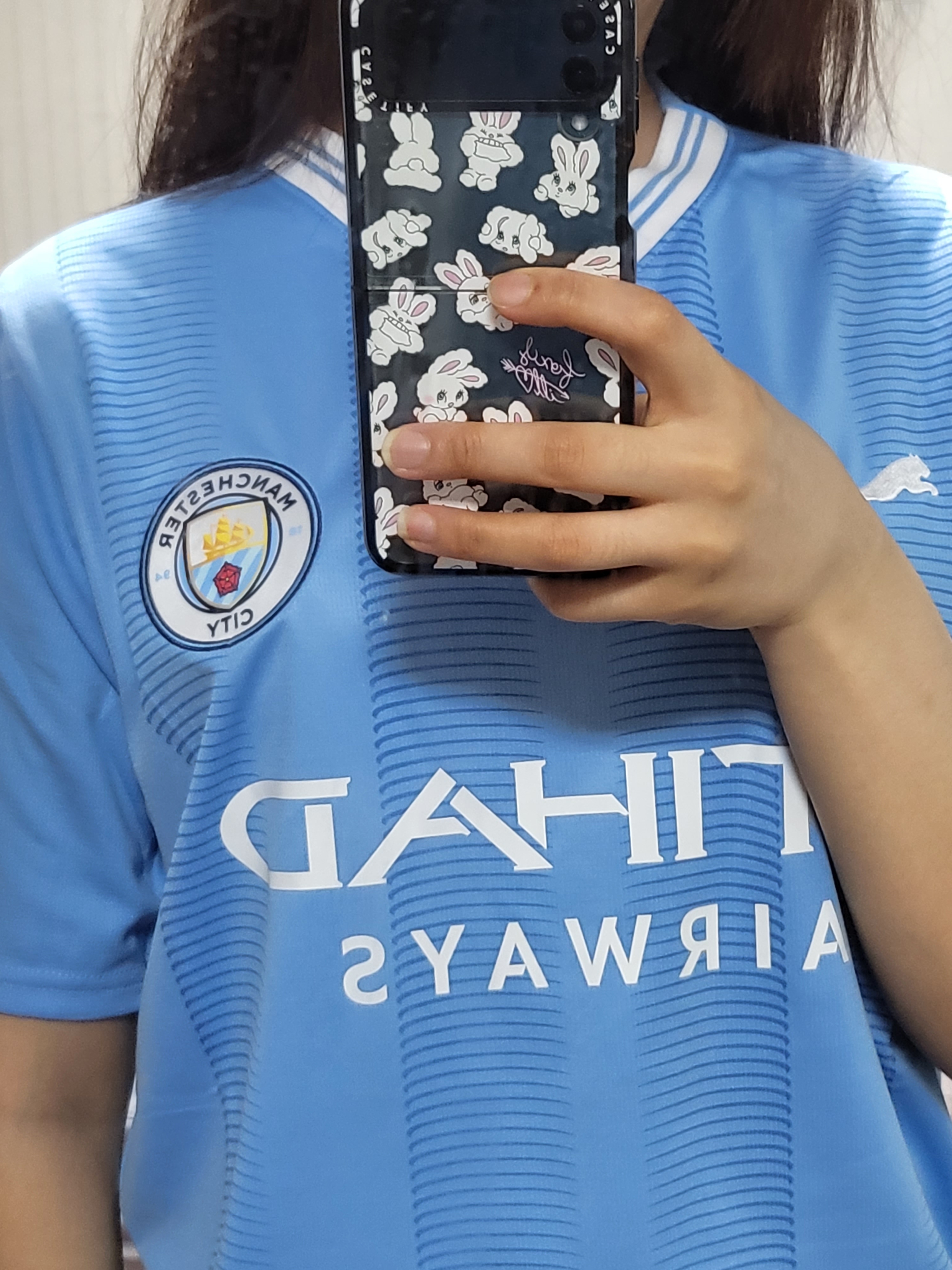 Puma Manchester City 2023/24 Home Jersey Team Light Blue Kevin De Bruyne (Premier League Full Marking Ver.) 착용 스타일 - 1