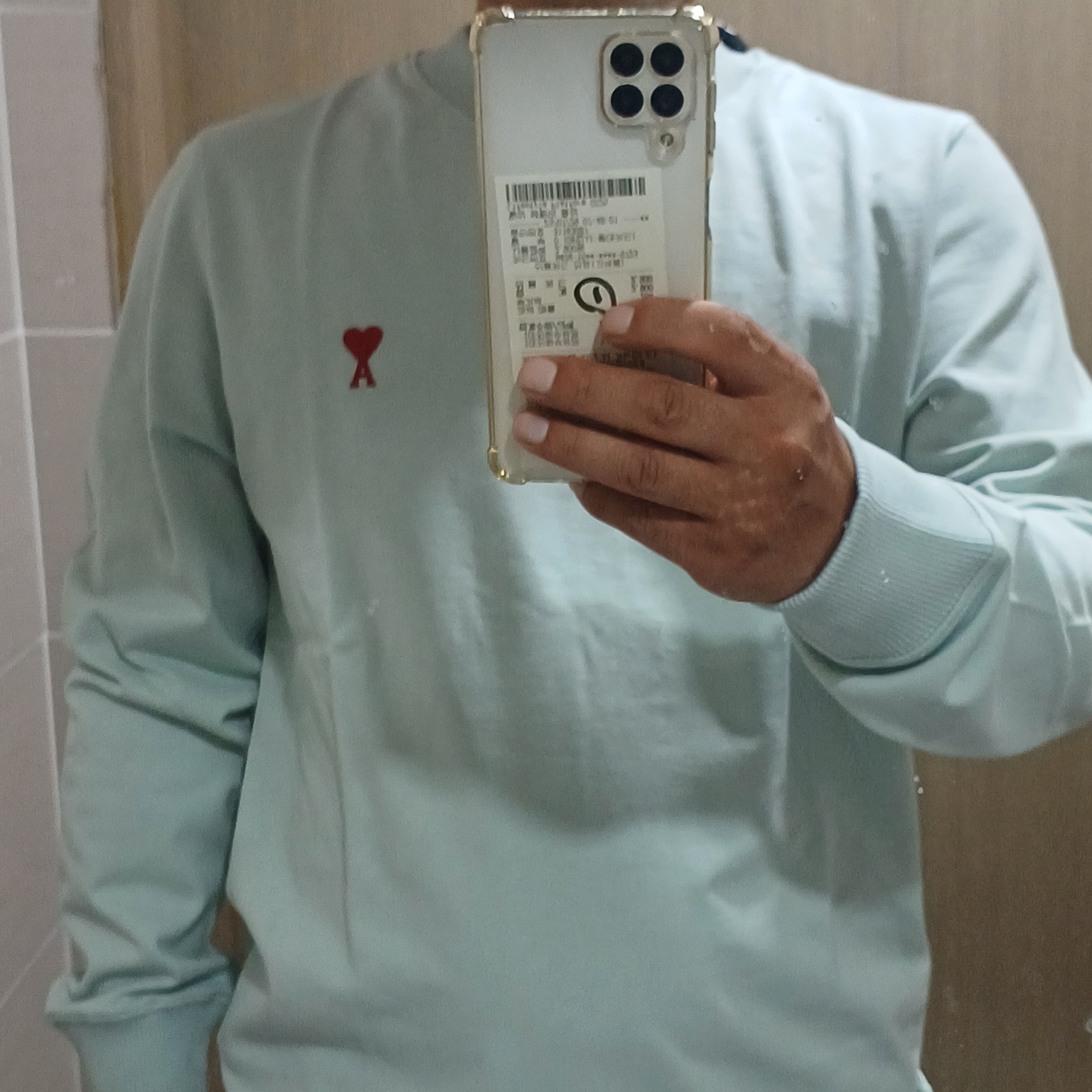 AMI de Coeur LS T-Shirt Pale Green - 22FW 착용 스타일 - 4