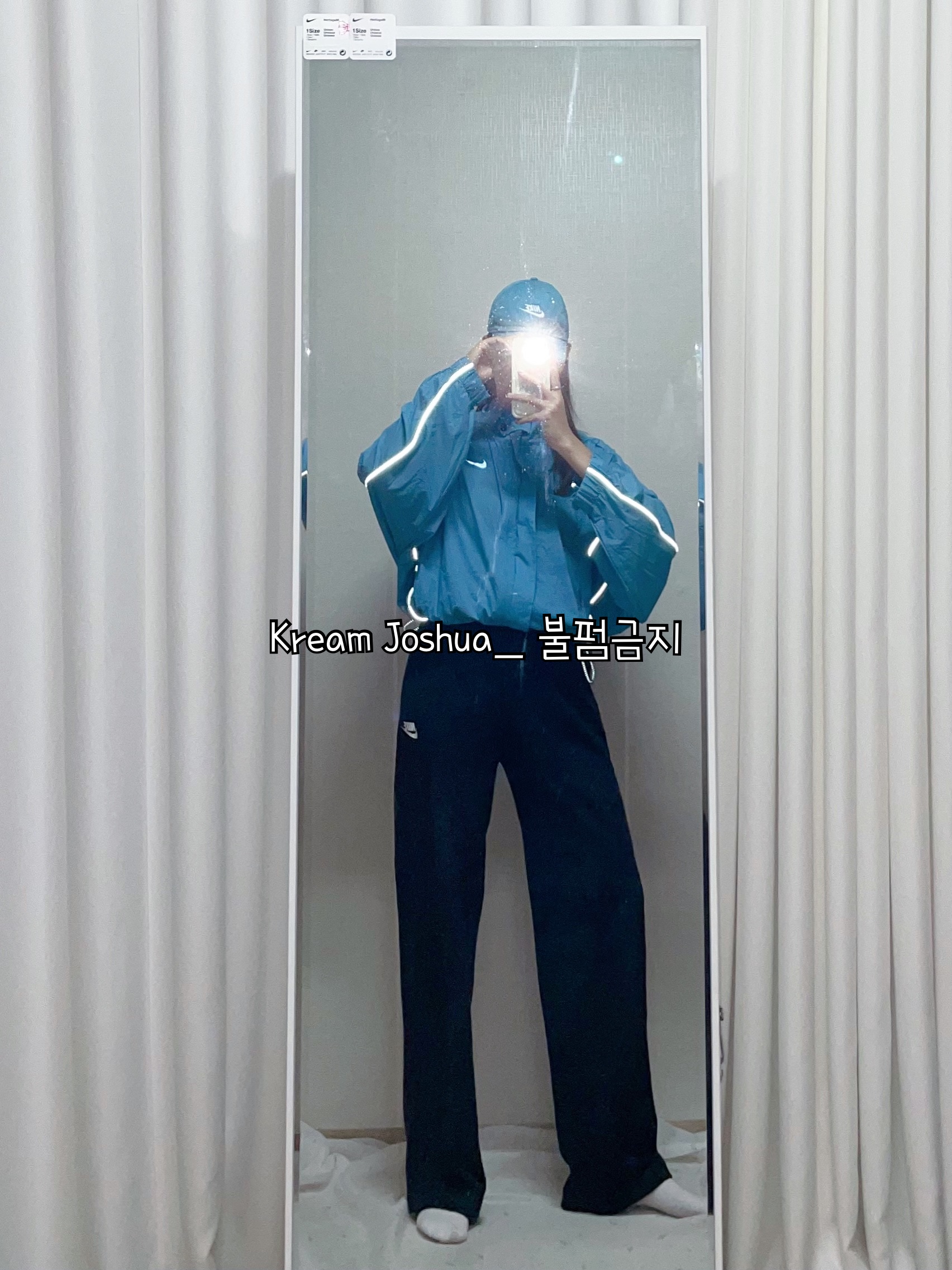 Nike Heritage 86 Futura Washed Cap Black White, (W) Nike Run Division Jacket Cerulean - US/EU 착용 스타일 - 4