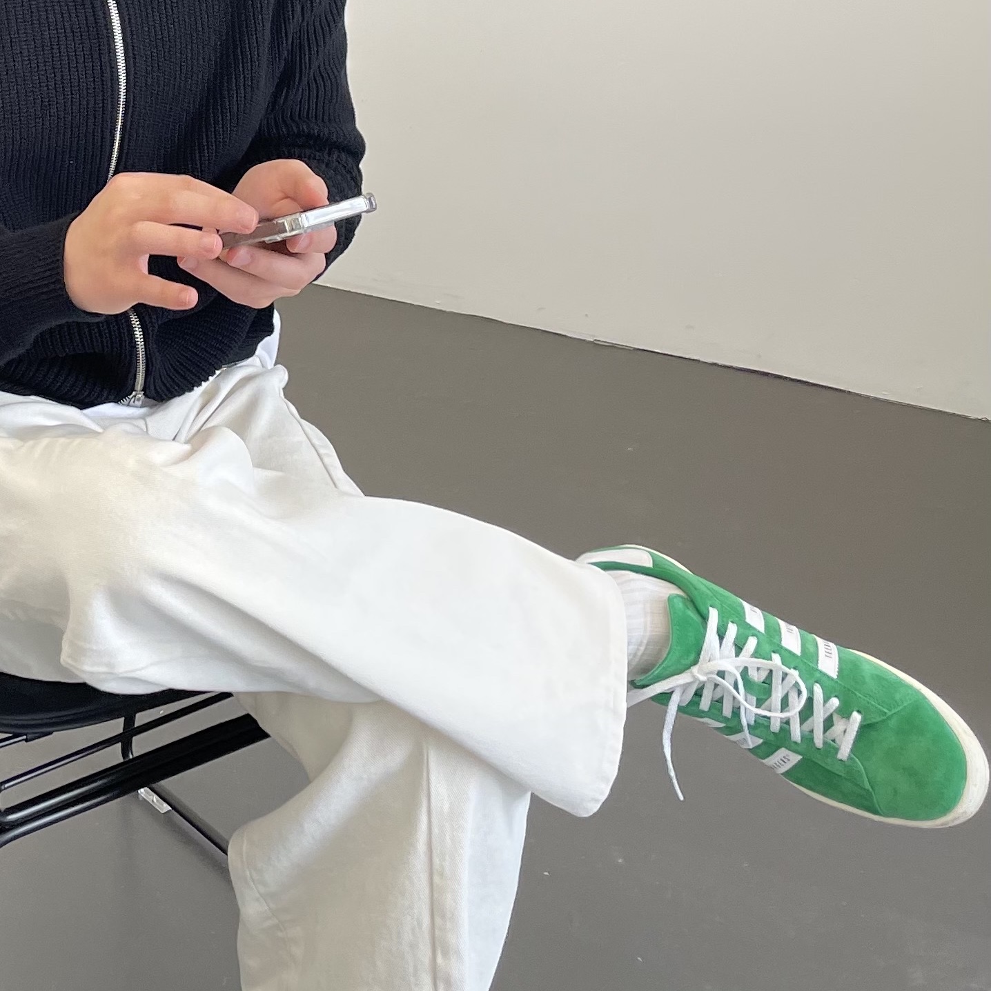 Adidas x Human Made Campus Green 착용 스타일 - 1