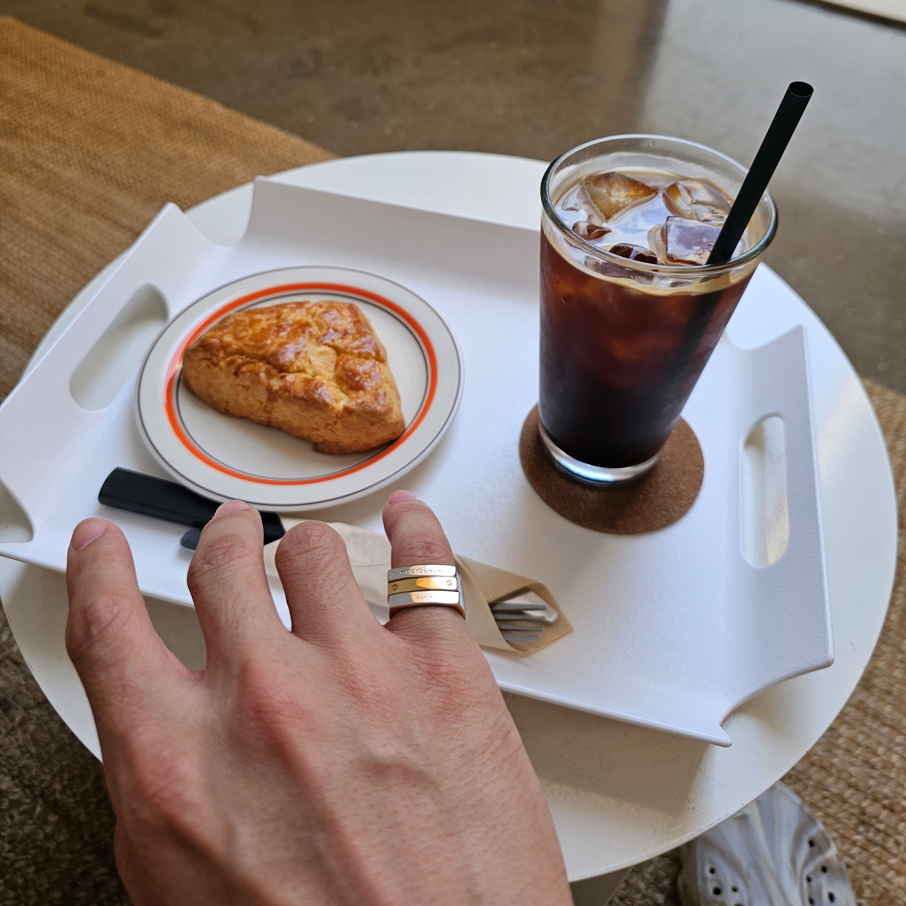 Wooyoungmi Monolith Triple Ring Silver Gold 착용 스타일