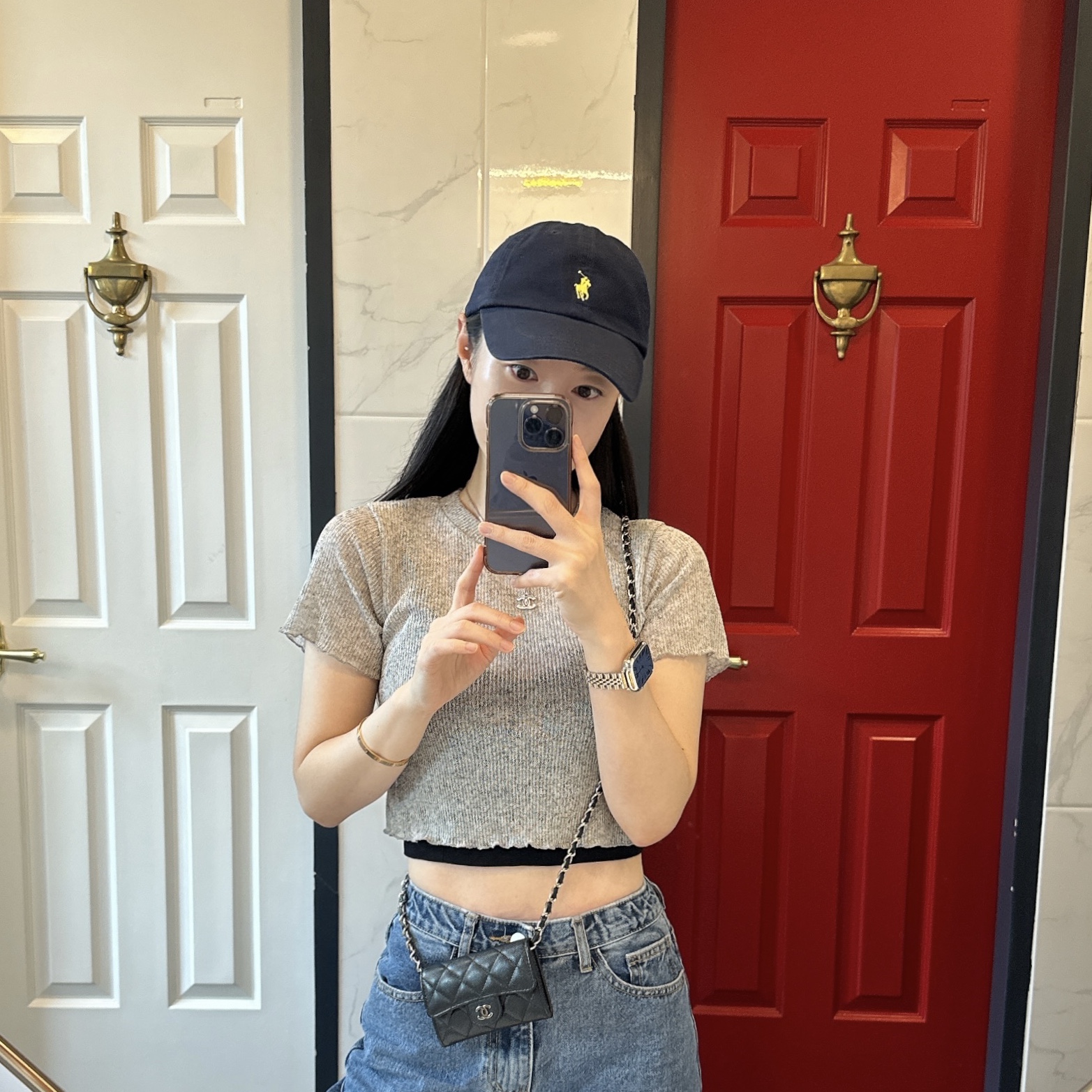 [30% 적립] Polo Ralph Lauren Cotton Chino Ball Cap Newport Navy, Chanel Classic Card Holder Grained Calfskin & Silver Black 착용 스타일 - 2