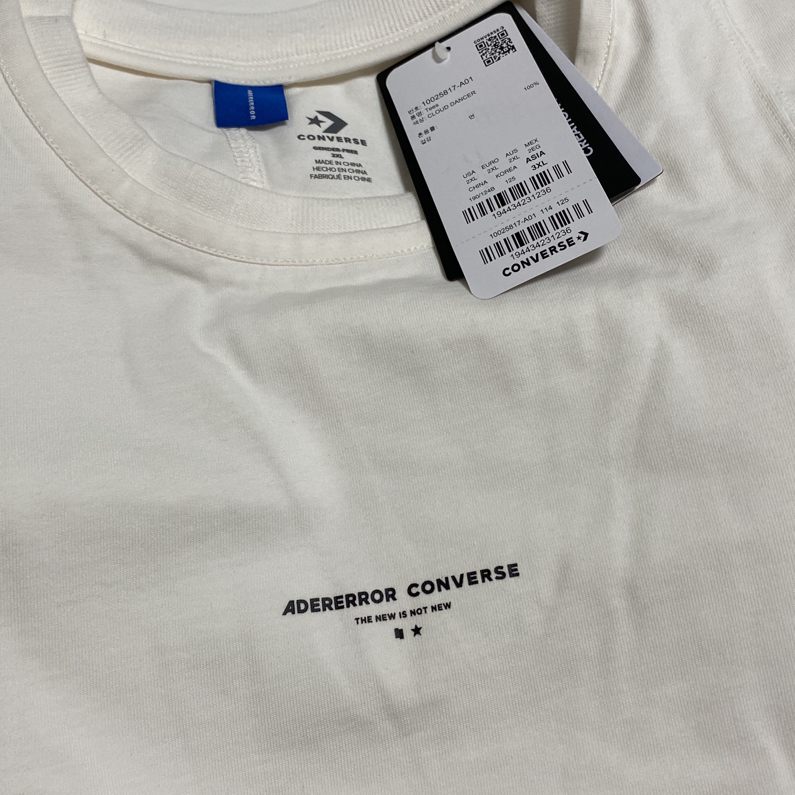 Converse x Ader Error Shapes T-Shirt Cloud Dancer 착용 스타일 - 3