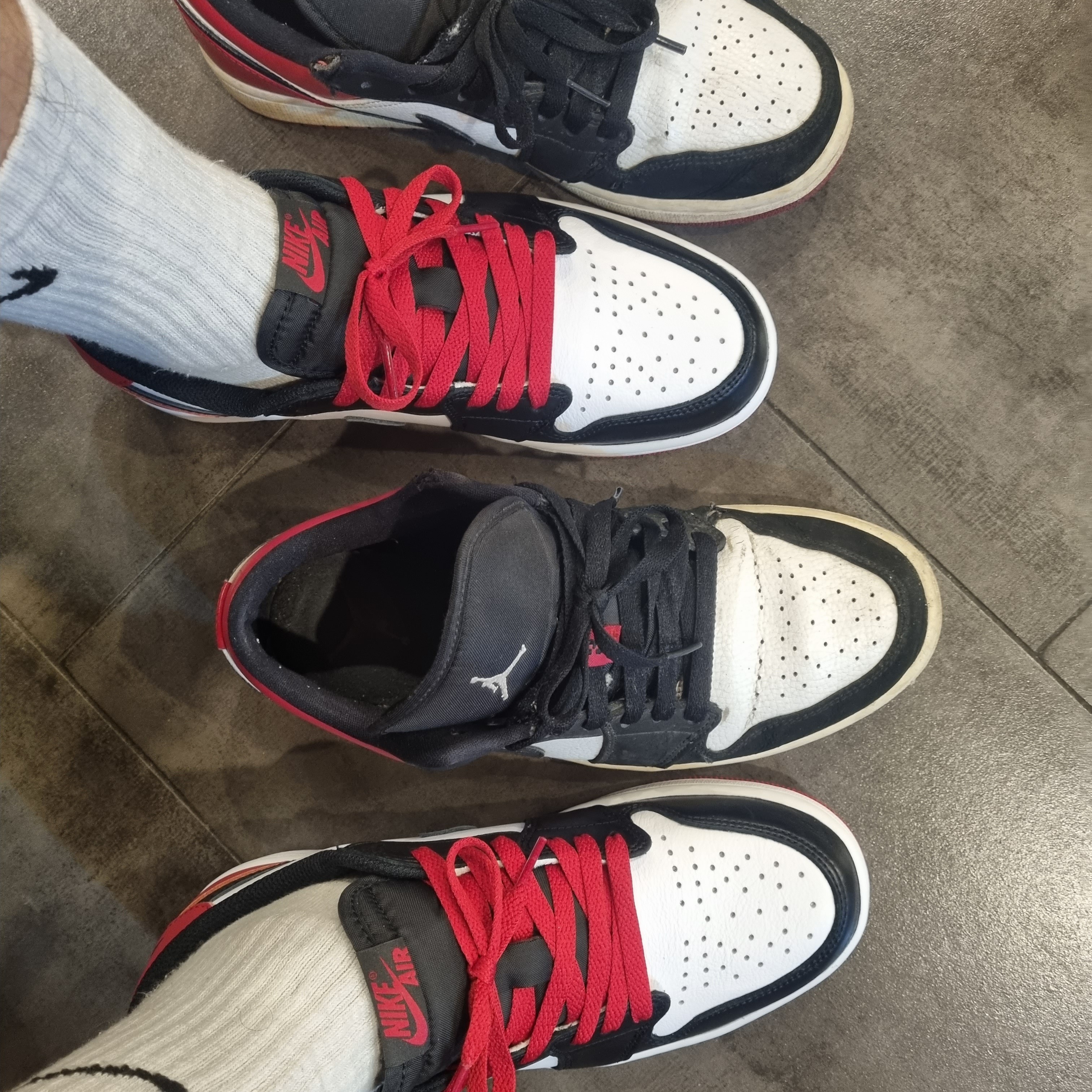 Jordan 1 Retro Low OG Black Toe, Jordan 1 Low Black Toe 착용 스타일 - 1