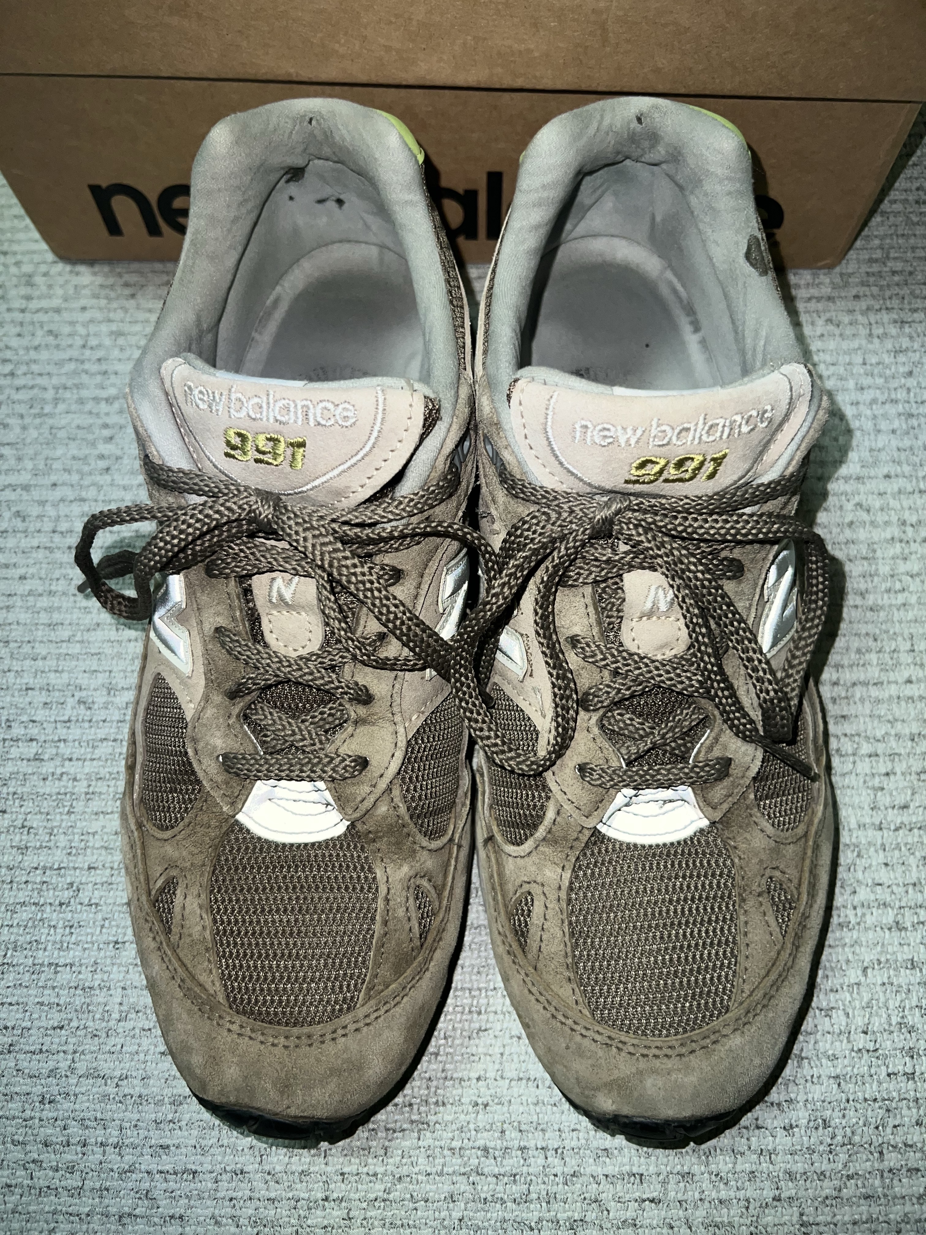 New Balance 991 Made in UK Brown Tan 착용 스타일
