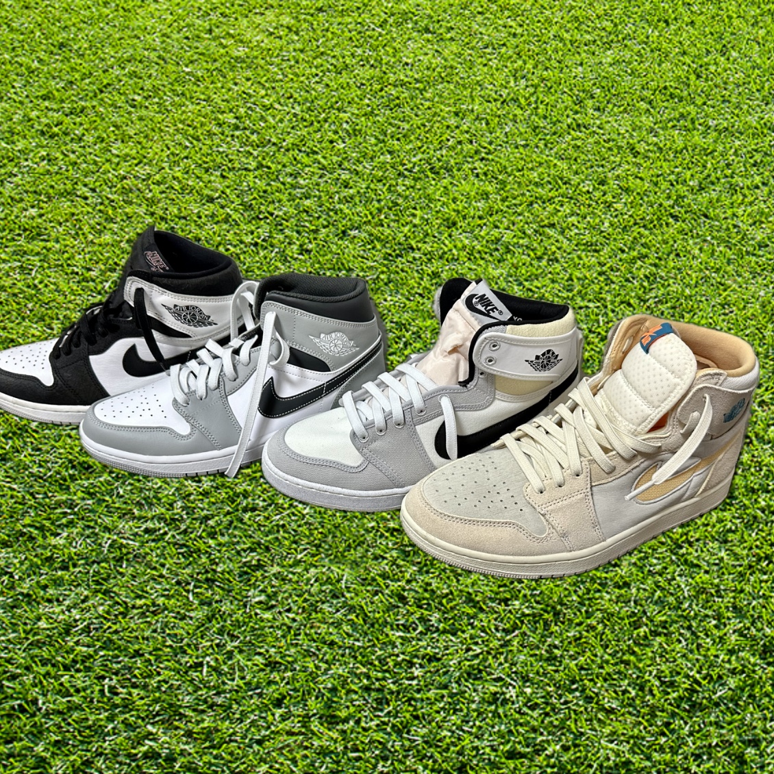 Jordan 1 Retro High OG Bleached Coral, Jordan 1 Mid Light Smoke Grey Anthracite 착용 스타일