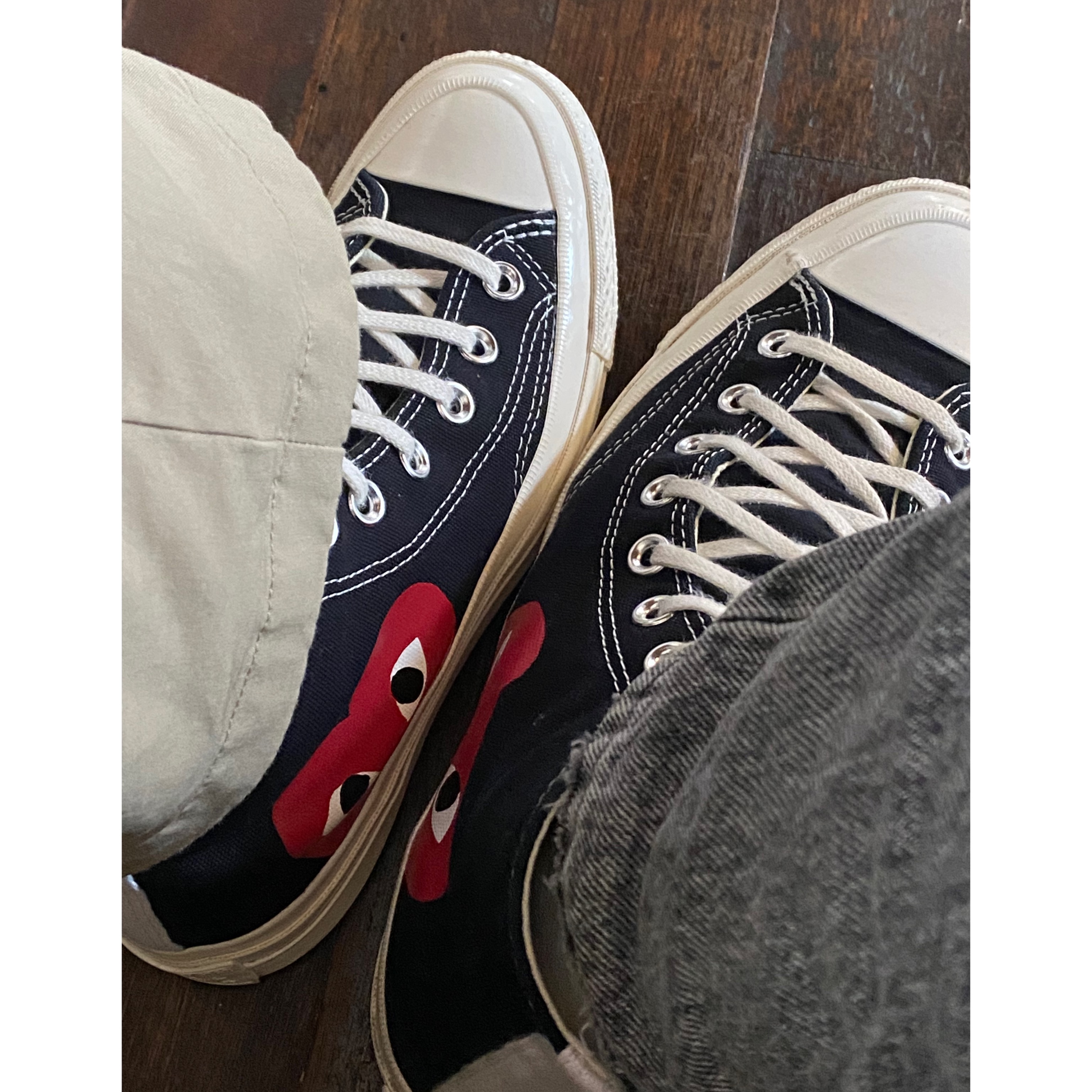 Converse x Play Comme des Garcons Chuck 70 Hi Black 착용 스타일