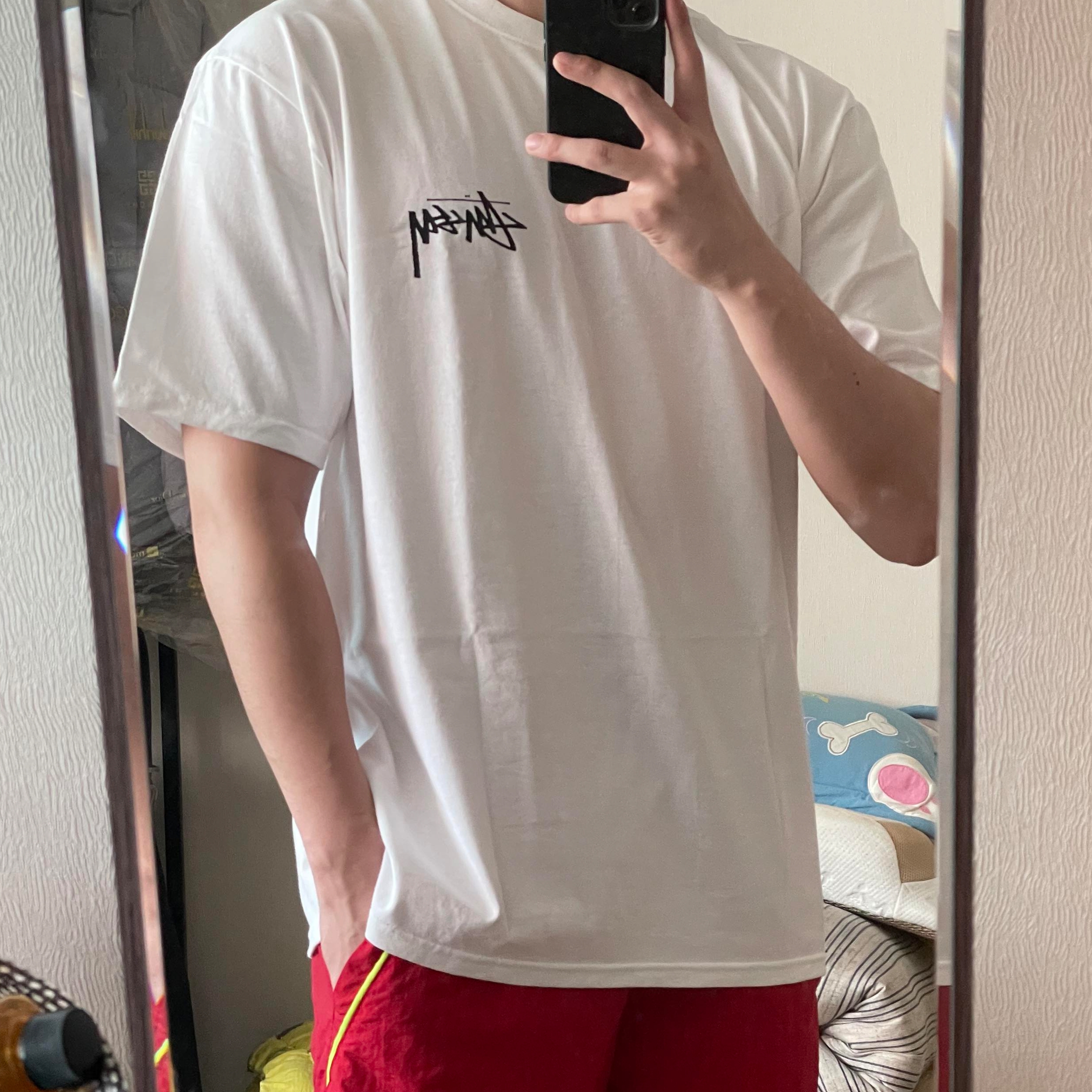 Stussy Diced Out T-Shirt White 착용 스타일