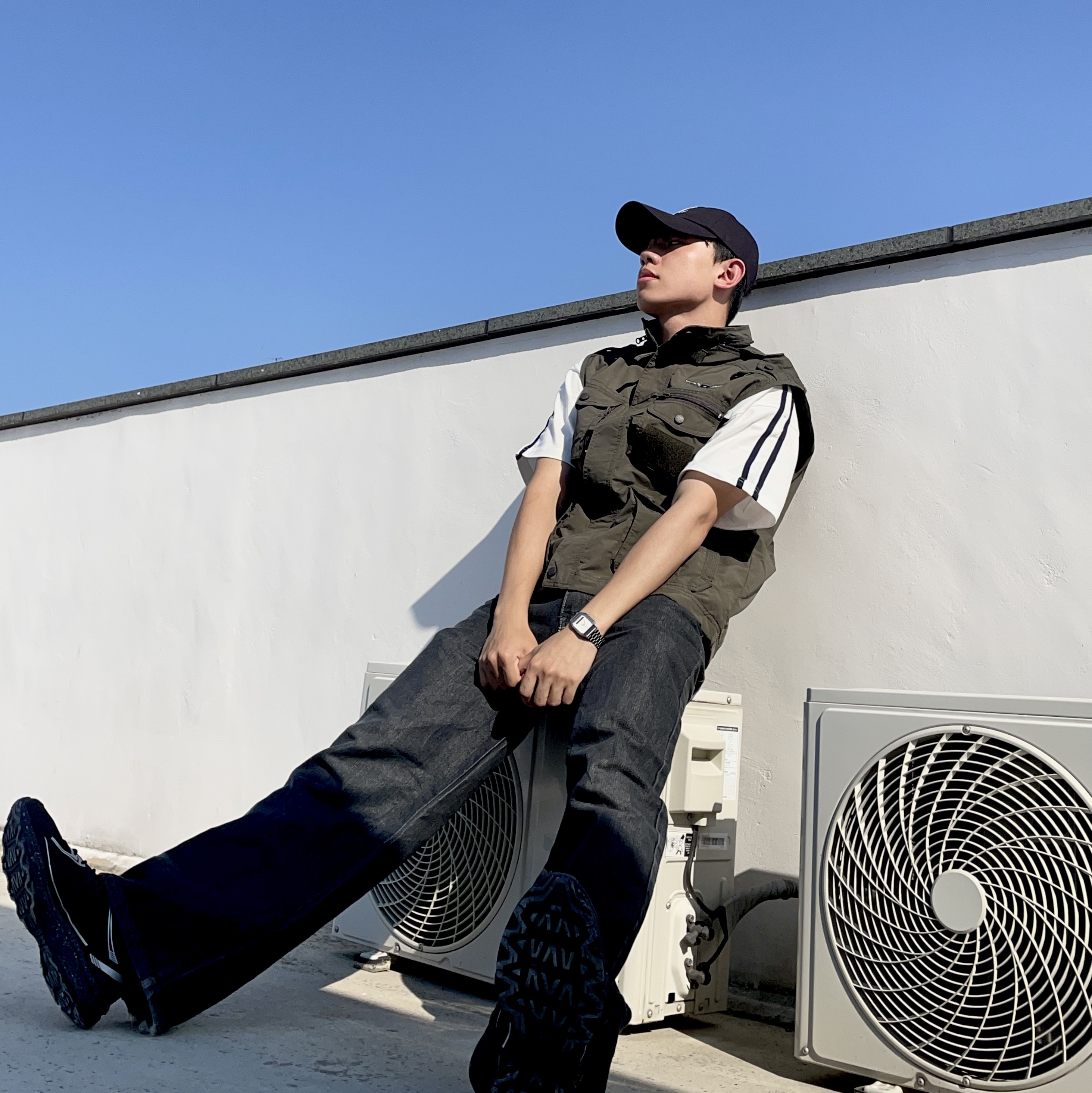 Asics Gel-Venture 6 Trail Black 착용 스타일 - 1