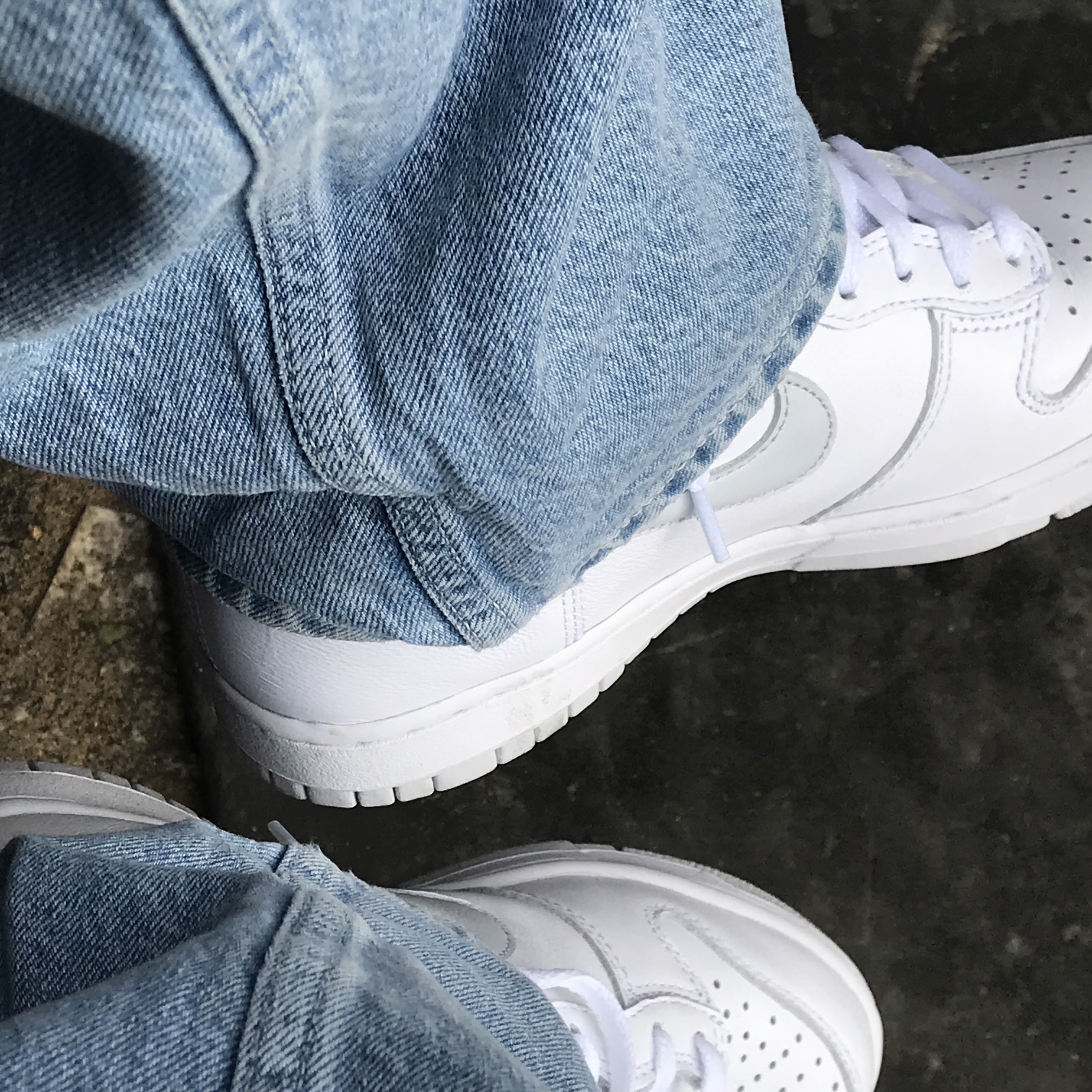 Nike Dunk High SP Pure Platinum 착용 스타일 - 5