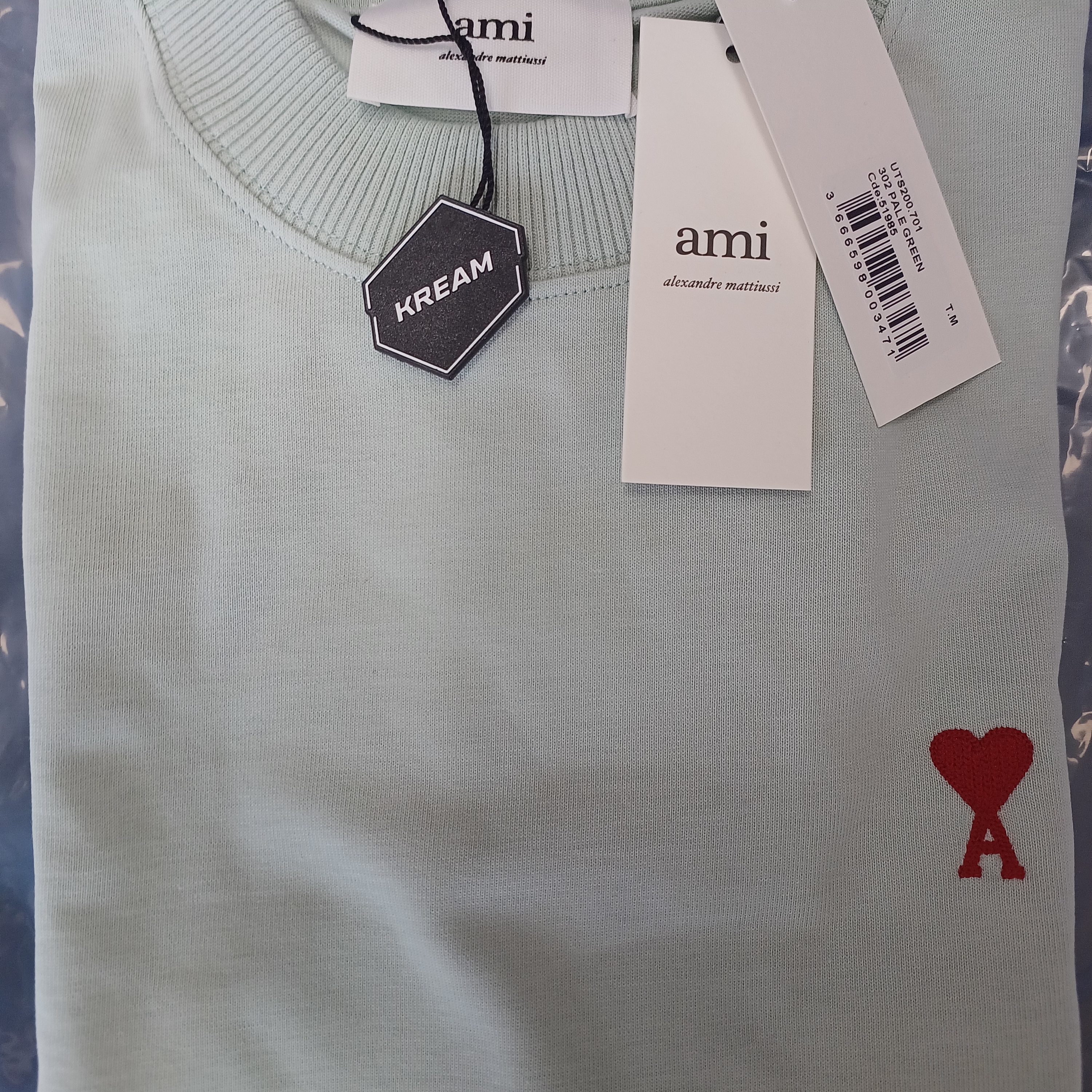 AMI de Coeur LS T-Shirt Pale Green - 22FW 착용 스타일 - 2