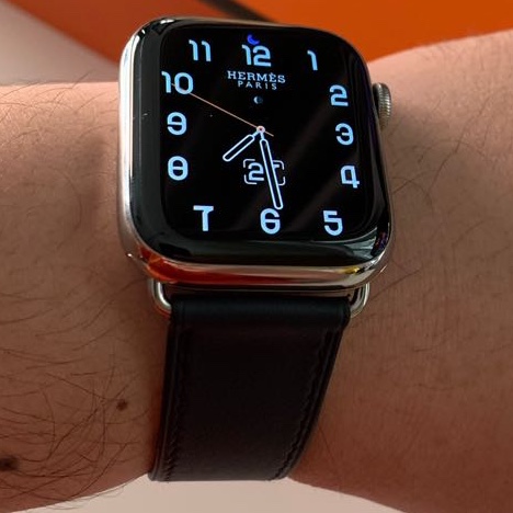 Apple Watch Hermes Series 8 45mm Silver Stainless Steel Case with Single Tour Noir (Korean Ver.) 착용 스타일