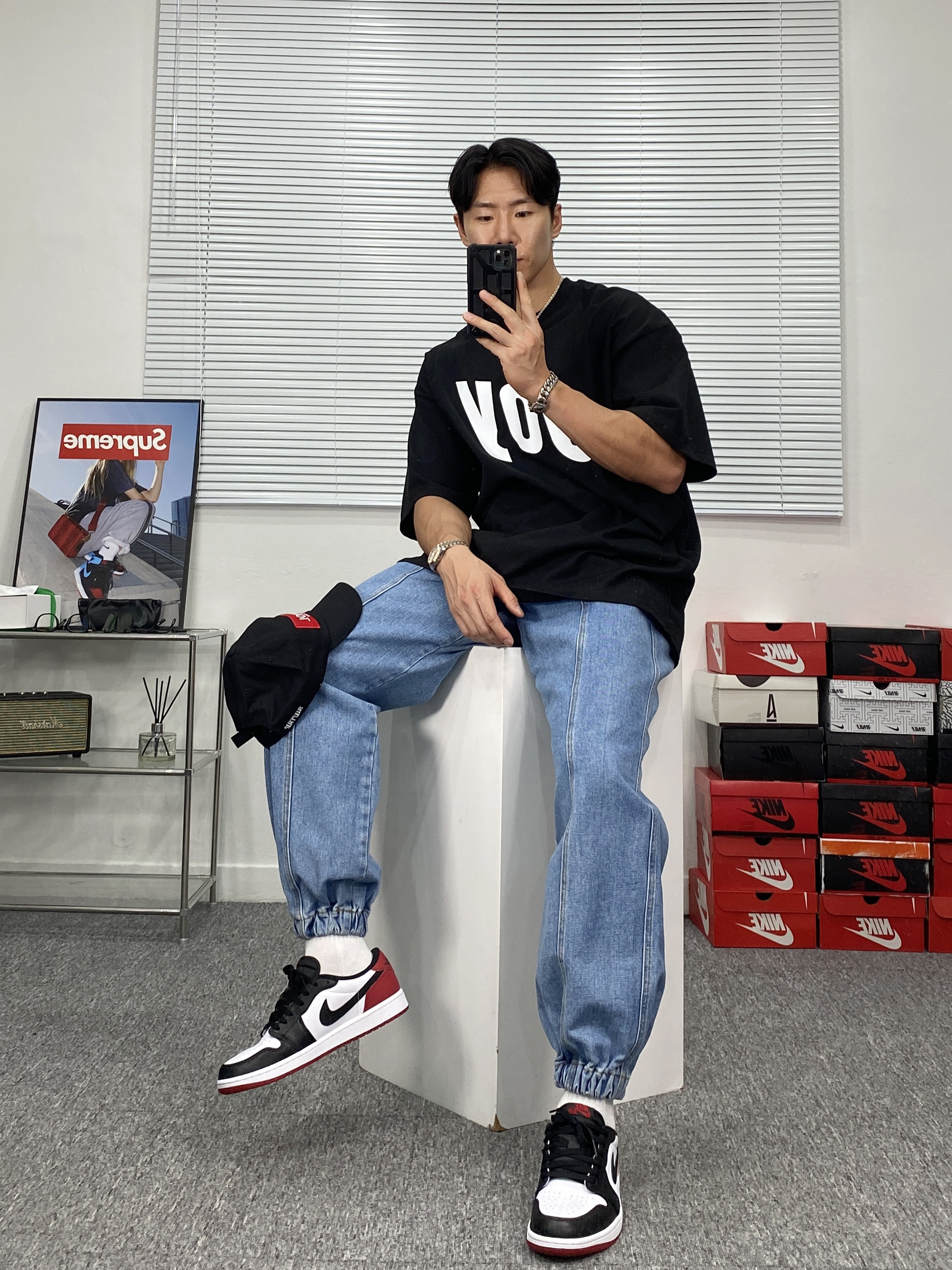 Jordan 1 Retro Low OG Black Toe 착용 스타일 - 3