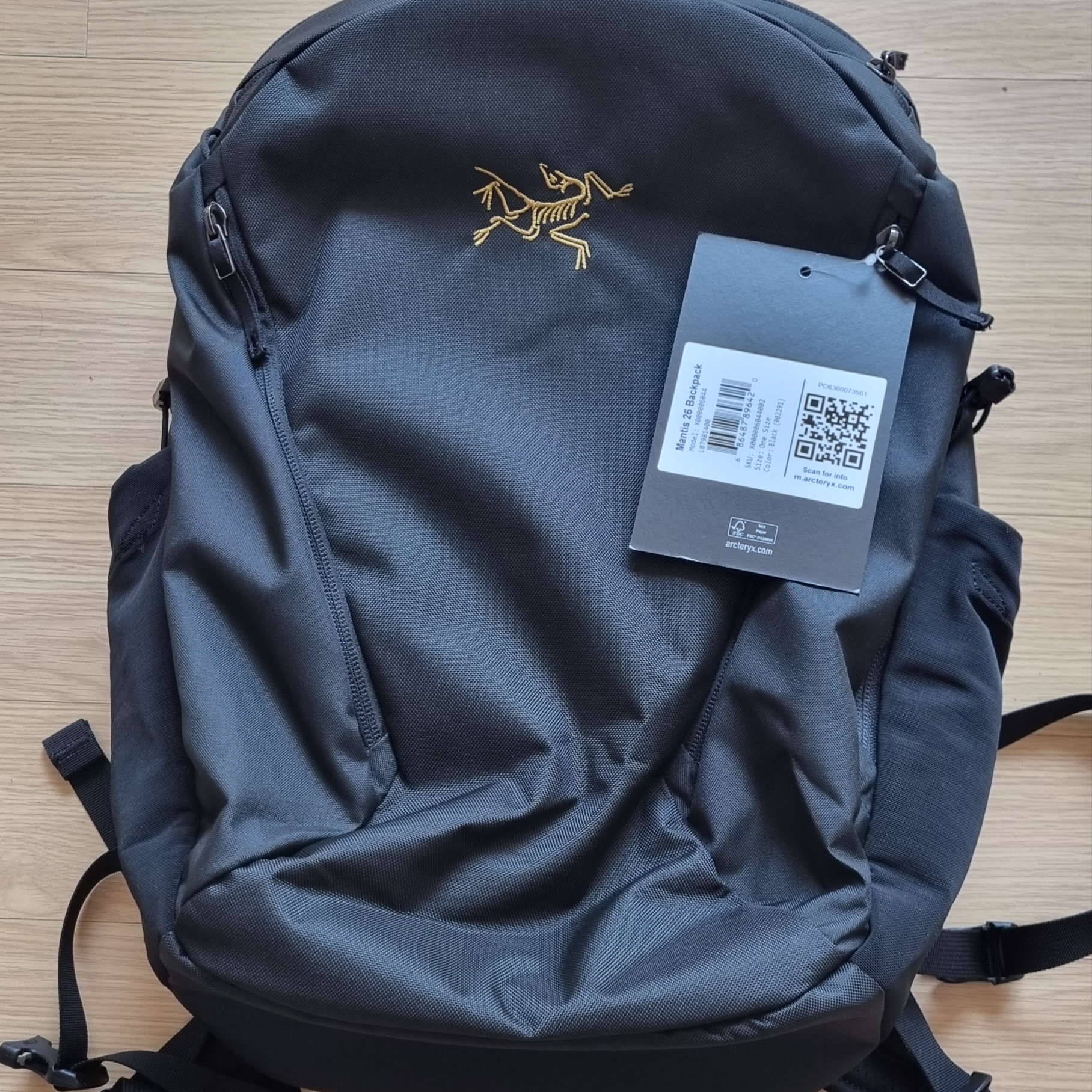 Arc'teryx Mantis 26 Backpack Black 착용 스타일 - 1