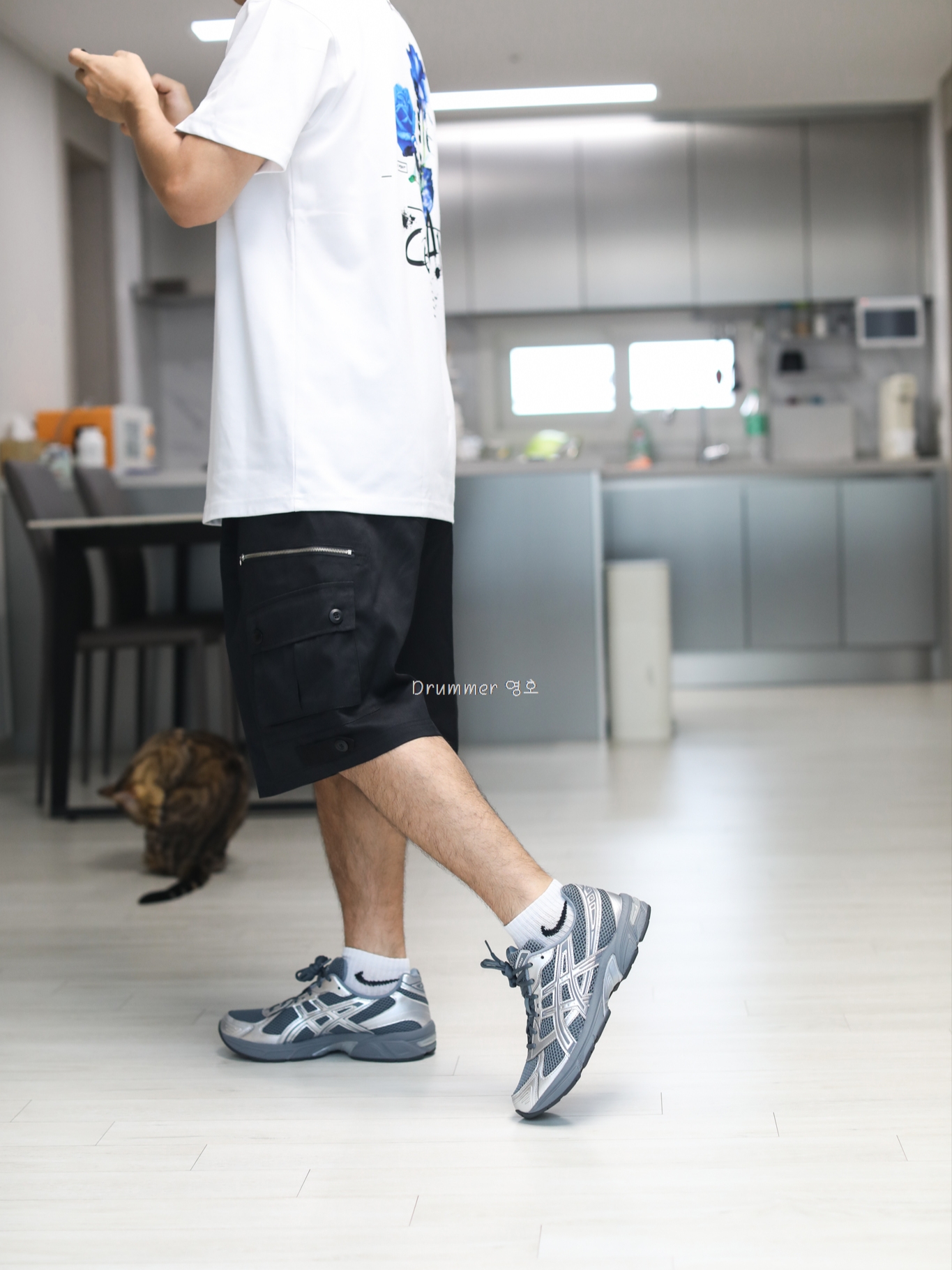 Asics Gel-1130 Steel Grey Pure Silver 착용 스타일 - 1