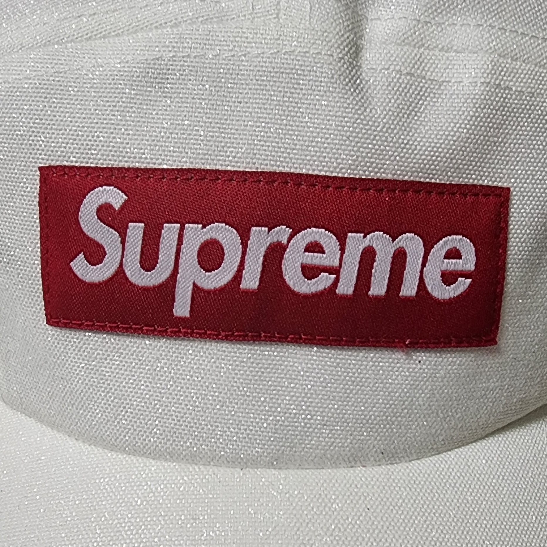 Supreme Glitter Cordura Camp Cap White - 23SS 착용 스타일