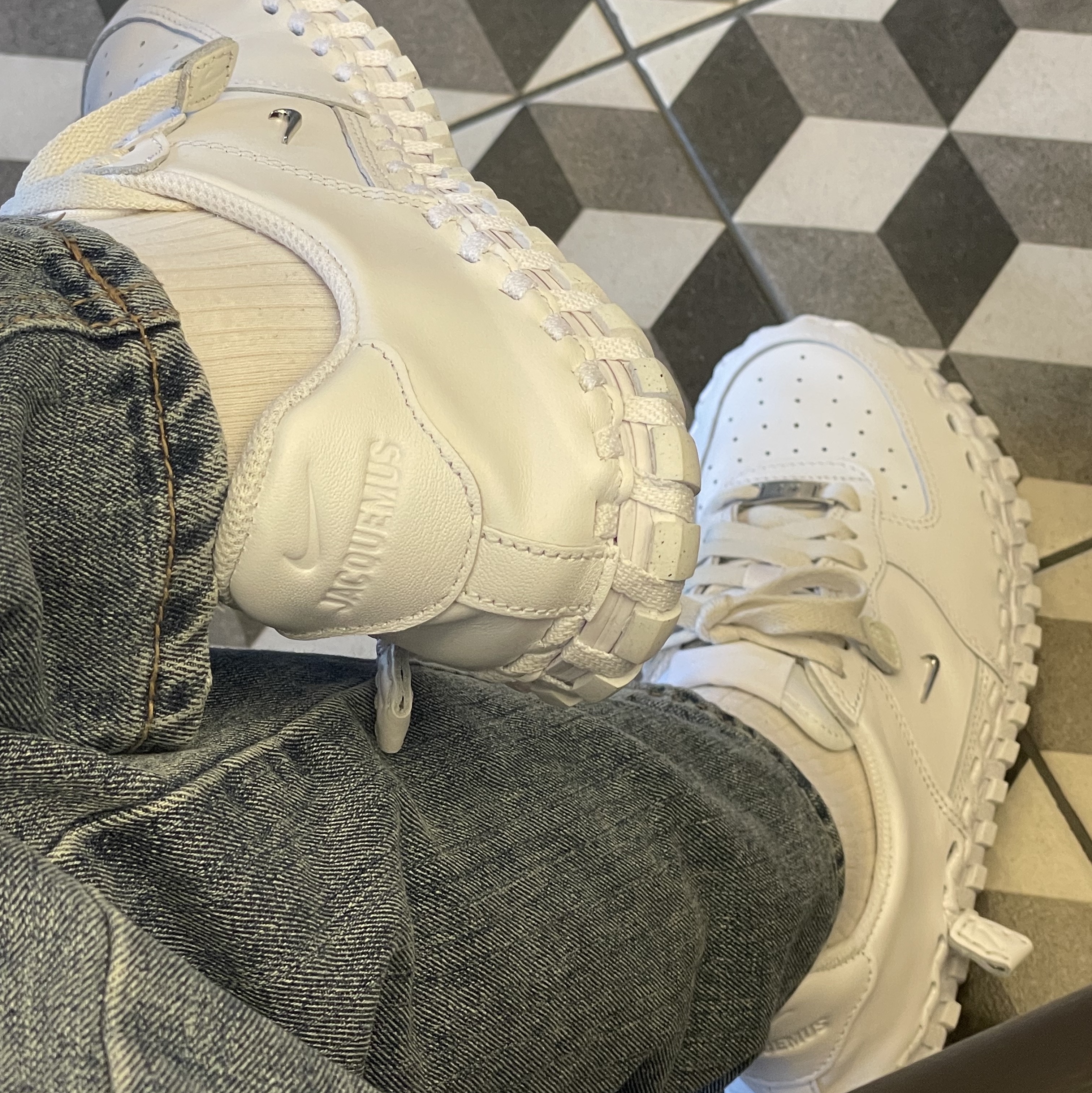 Nike x Jacquemus J Force 1 Low LX SP White 착용 스타일