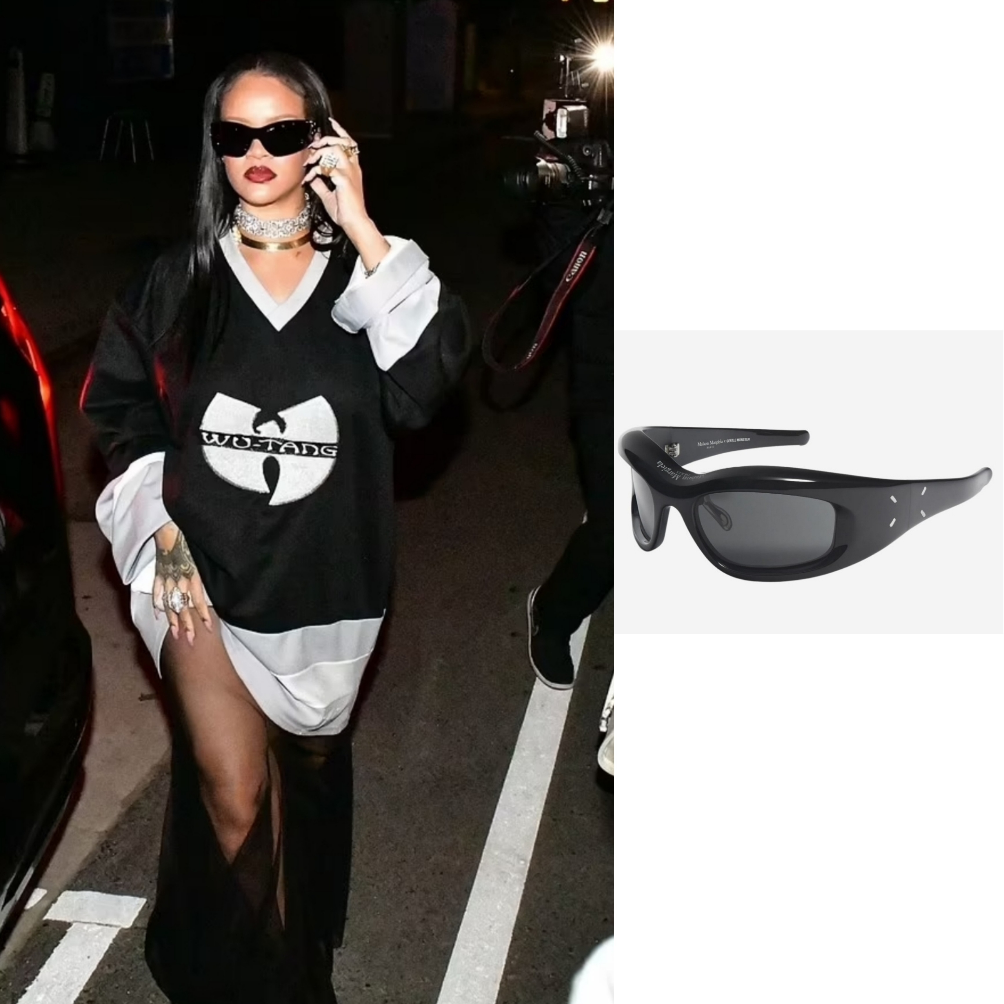 Gentle Monster x Maison Margiela MM002 Black Black 착용 스타일