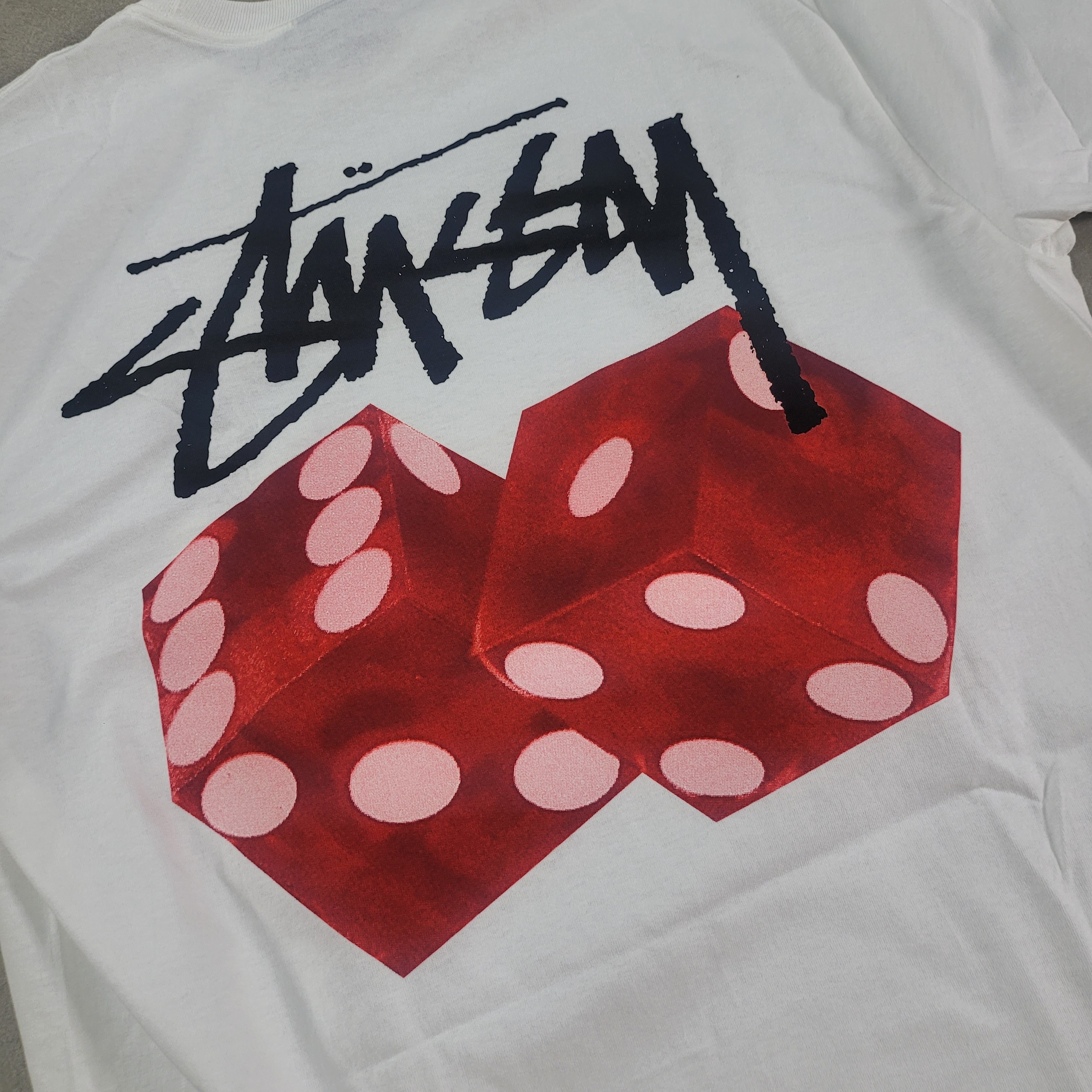 Stussy Diced Out T-Shirt White 착용 스타일 - 2