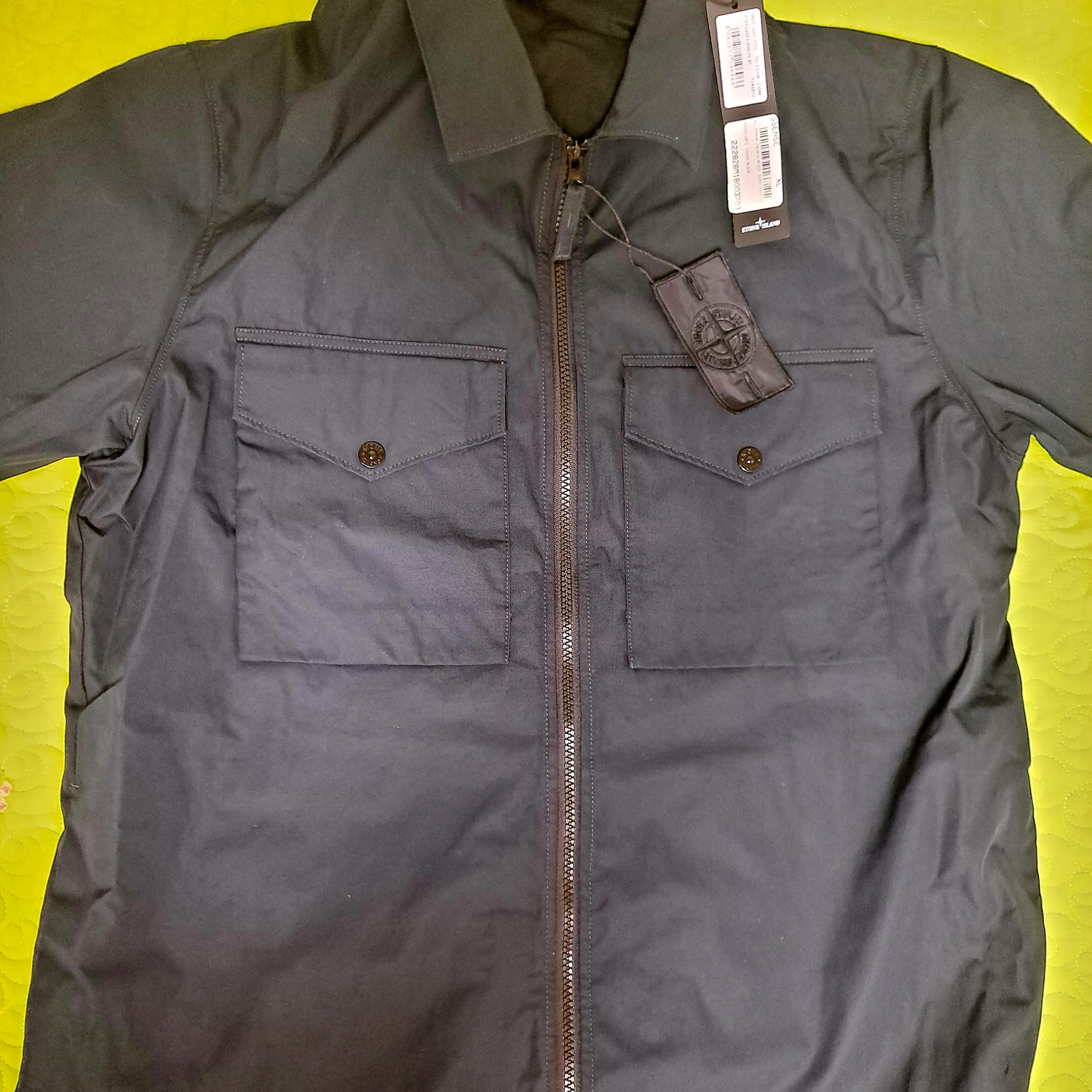 Stone Island 116F1 Ghost Piece O-Ventile Cotton Overshirt Black - 22FW 착용 스타일