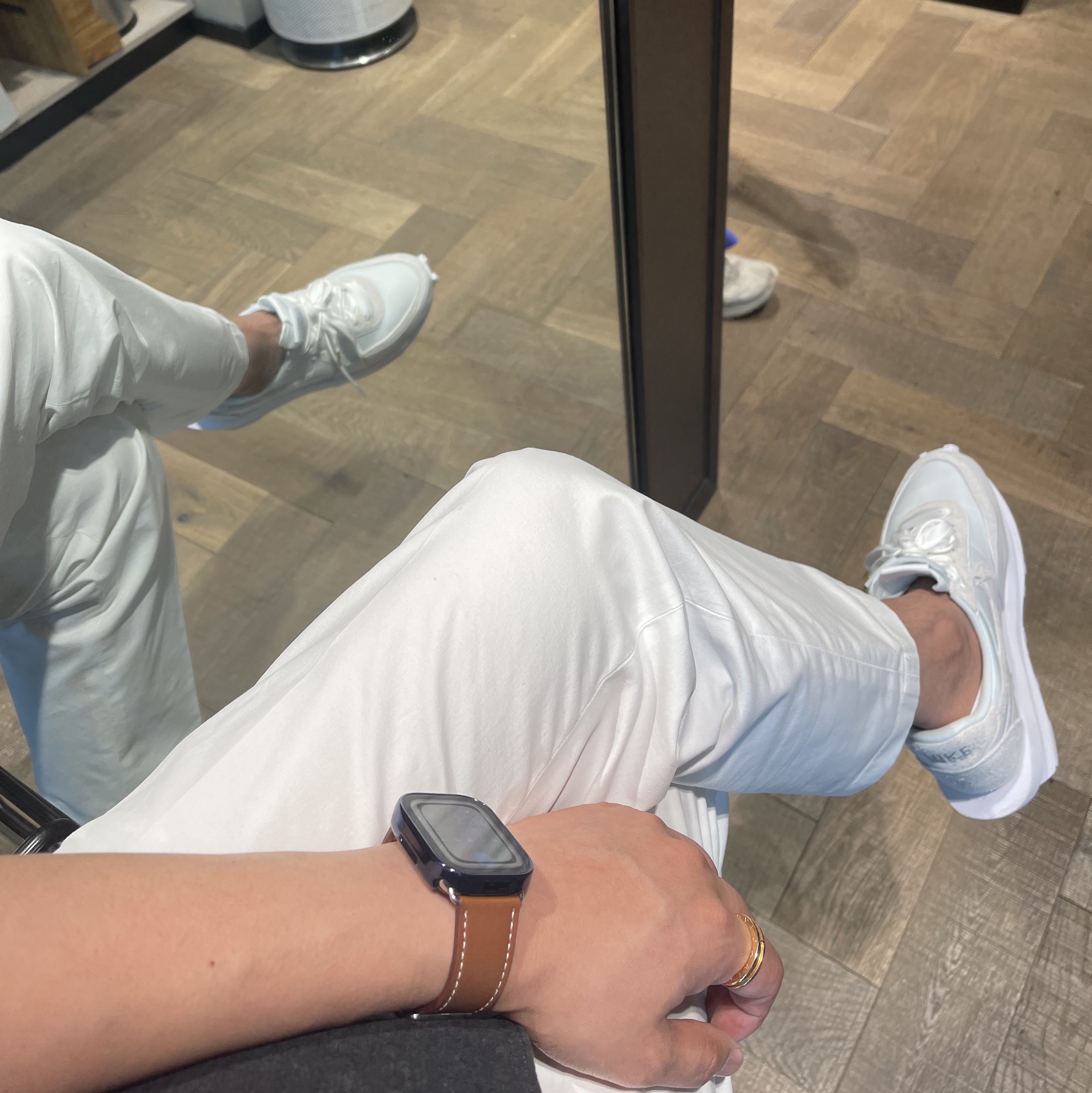 Nike x Sacai LDWaffle White Nylon 착용 스타일 - 4