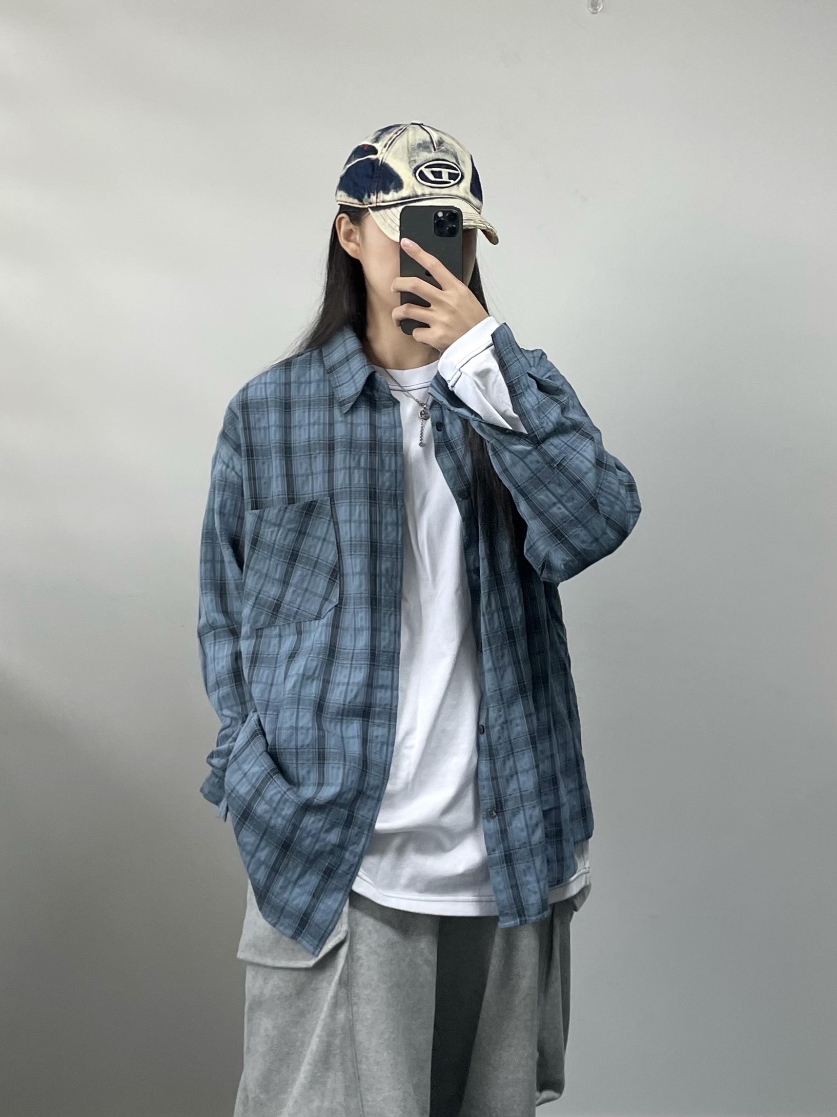 Asics x I4P Gel-1130 Glacier Grey Mink, Diesel C-Seymon Treated Denim Baseball Cap Blue White 착용 스타일 - 2