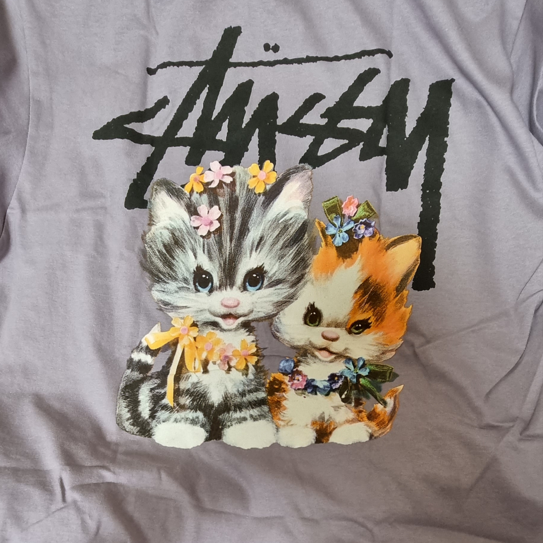 Stussy Kittens T-Shirt Mauve 착용 스타일