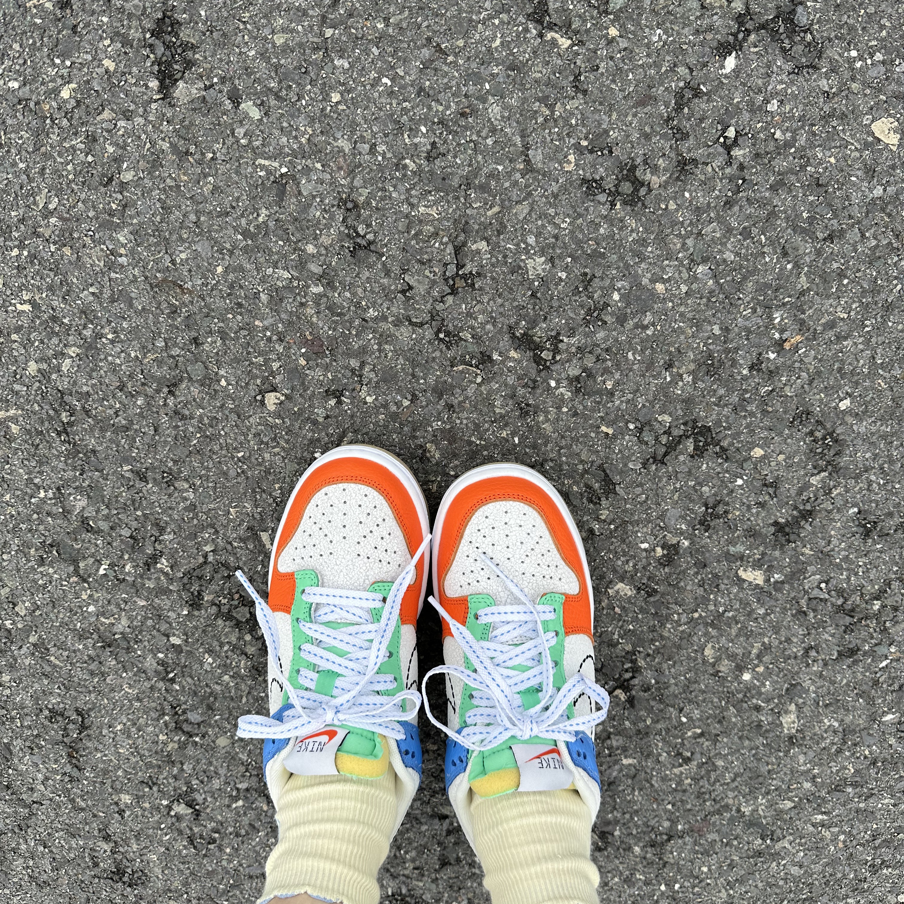 (GS) NIke Dunk Low White Safety Orange 착용 스타일
