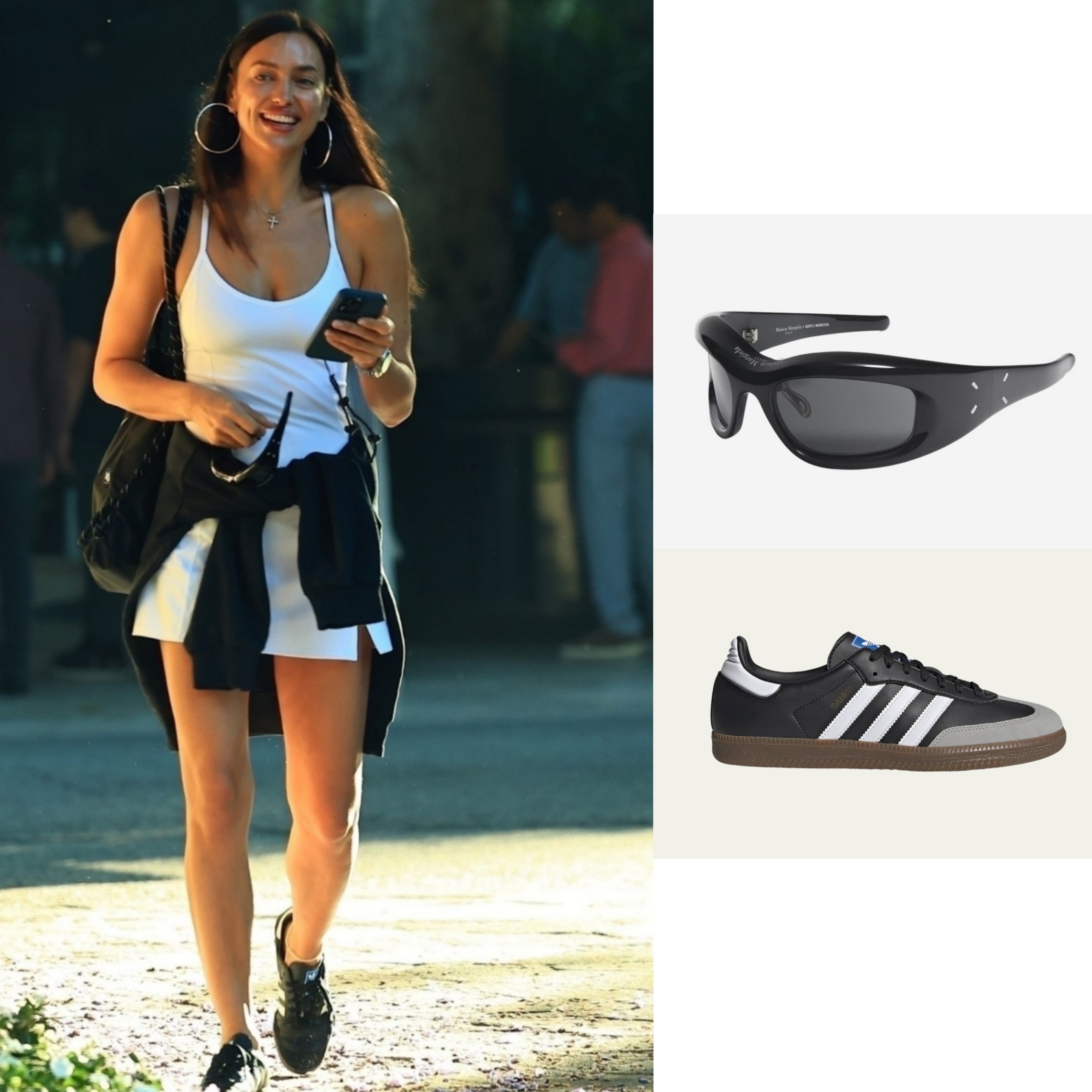 Gentle Monster x Maison Margiela MM002 Black Black, Adidas Samba Vegan Black White 착용 스타일