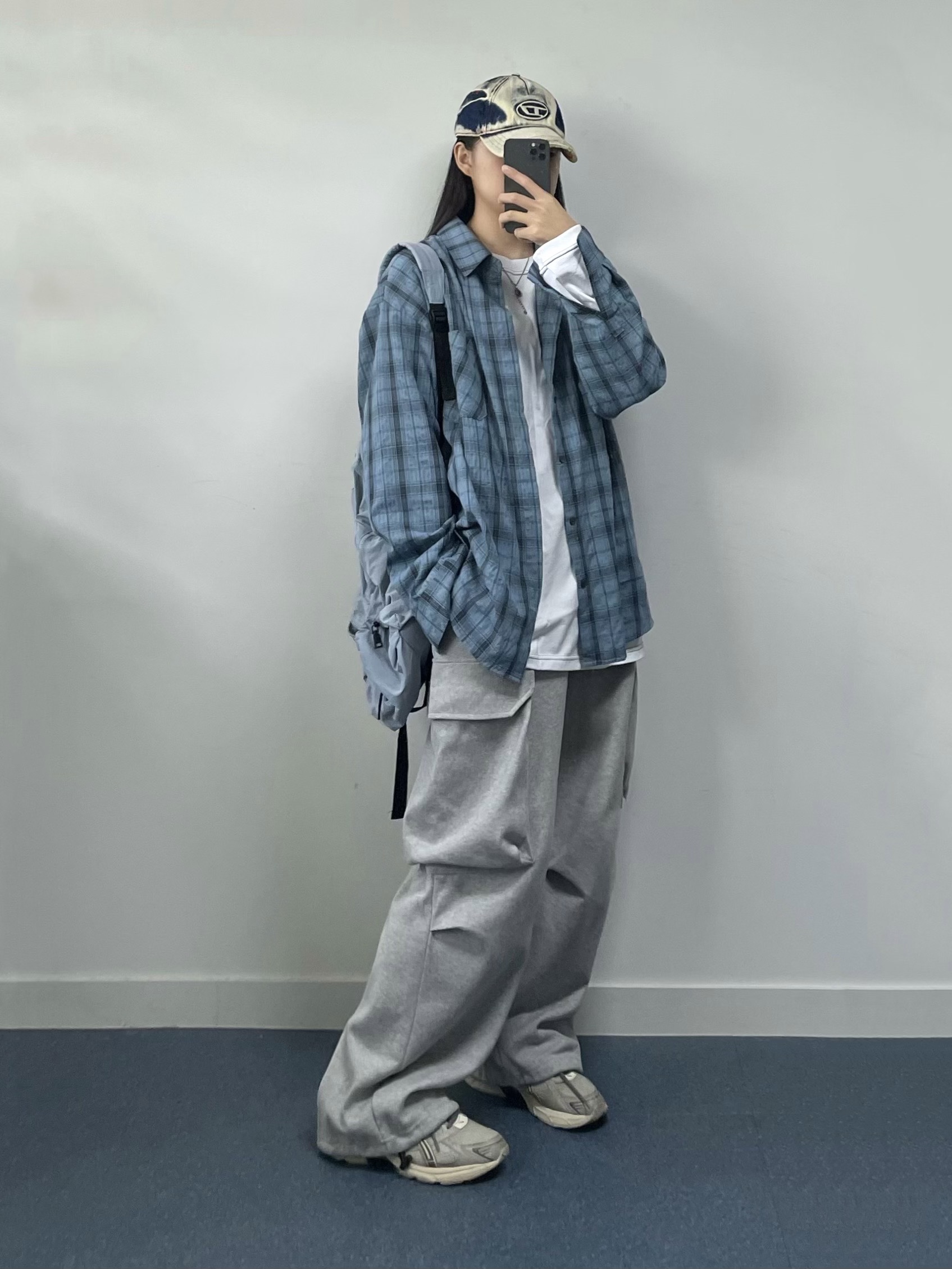 Asics x I4P Gel-1130 Glacier Grey Mink, Diesel C-Seymon Treated Denim Baseball Cap Blue White 착용 스타일 - 1